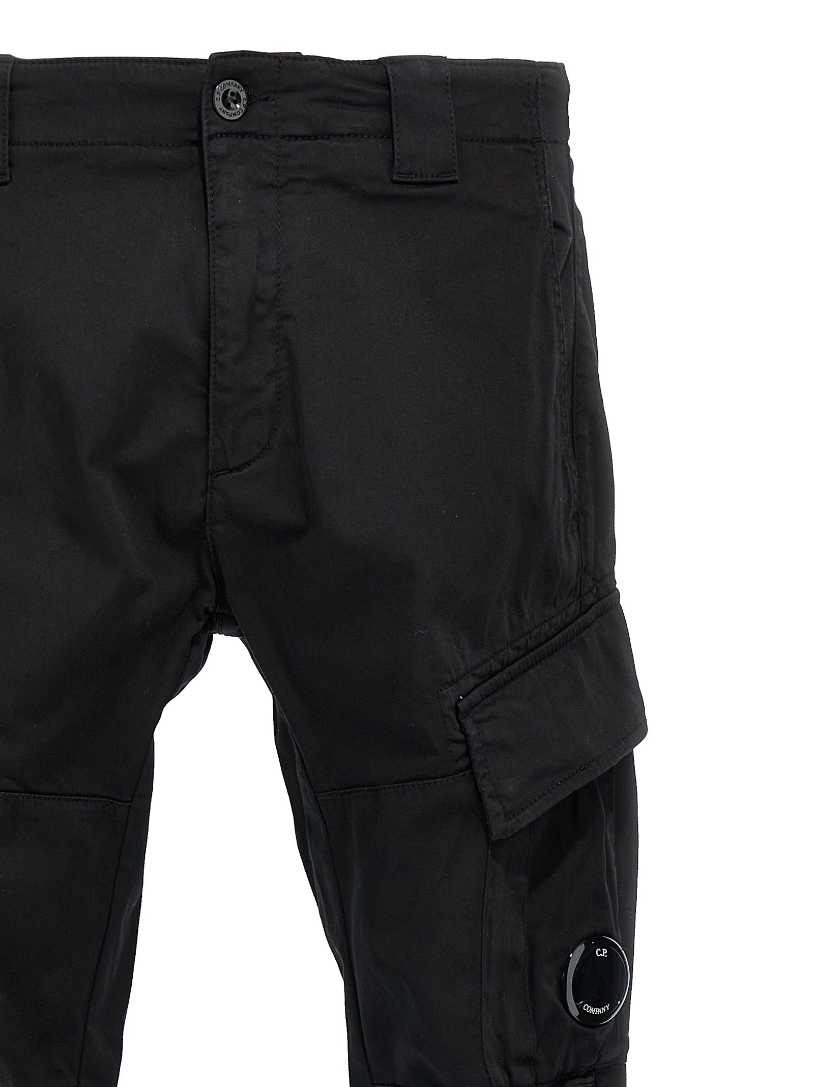 C.P. Company Black Cotton Cargo Pants