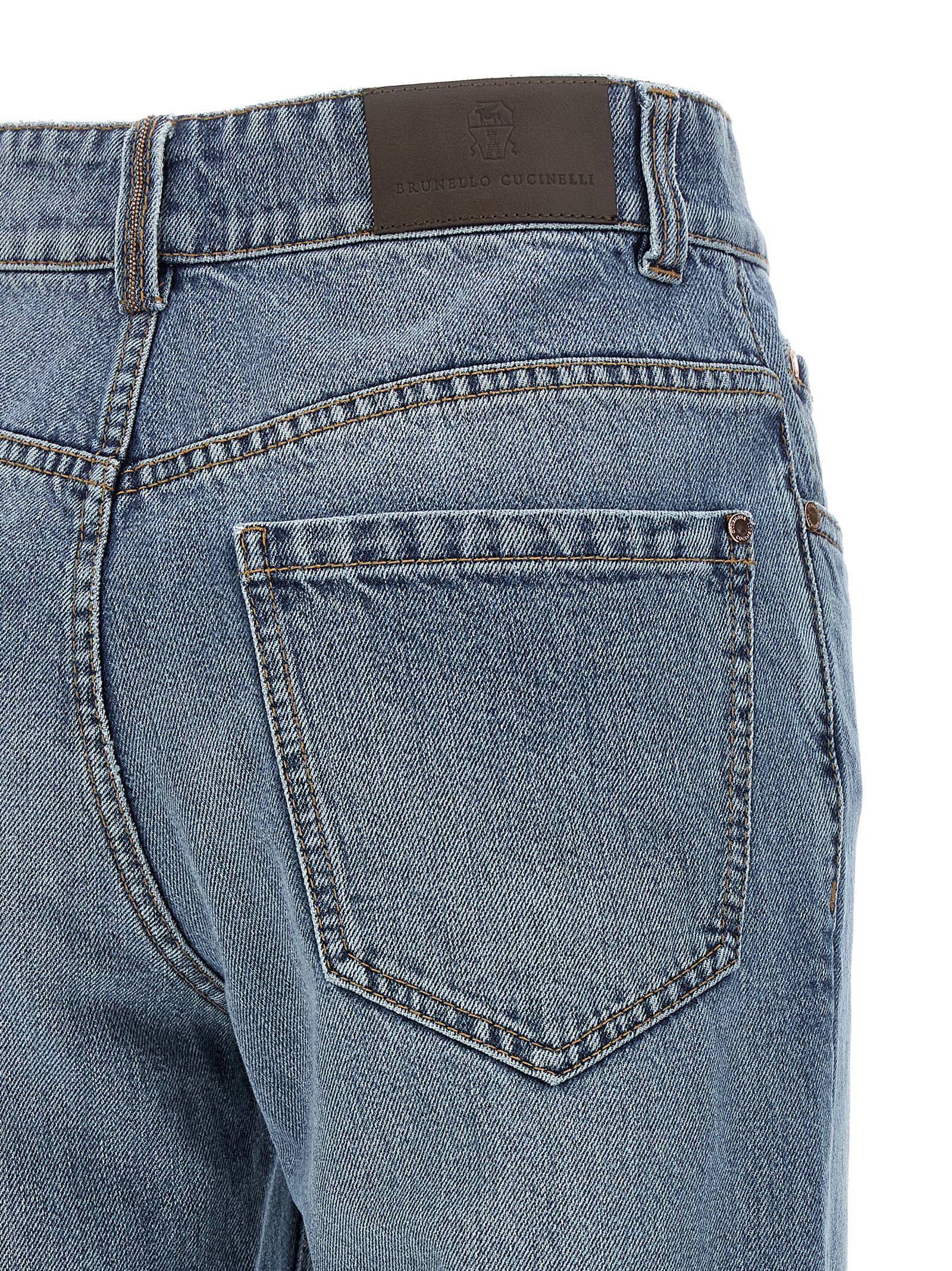 Brunello Cucinelli Blue Cotton Relaxed Fit Jeans