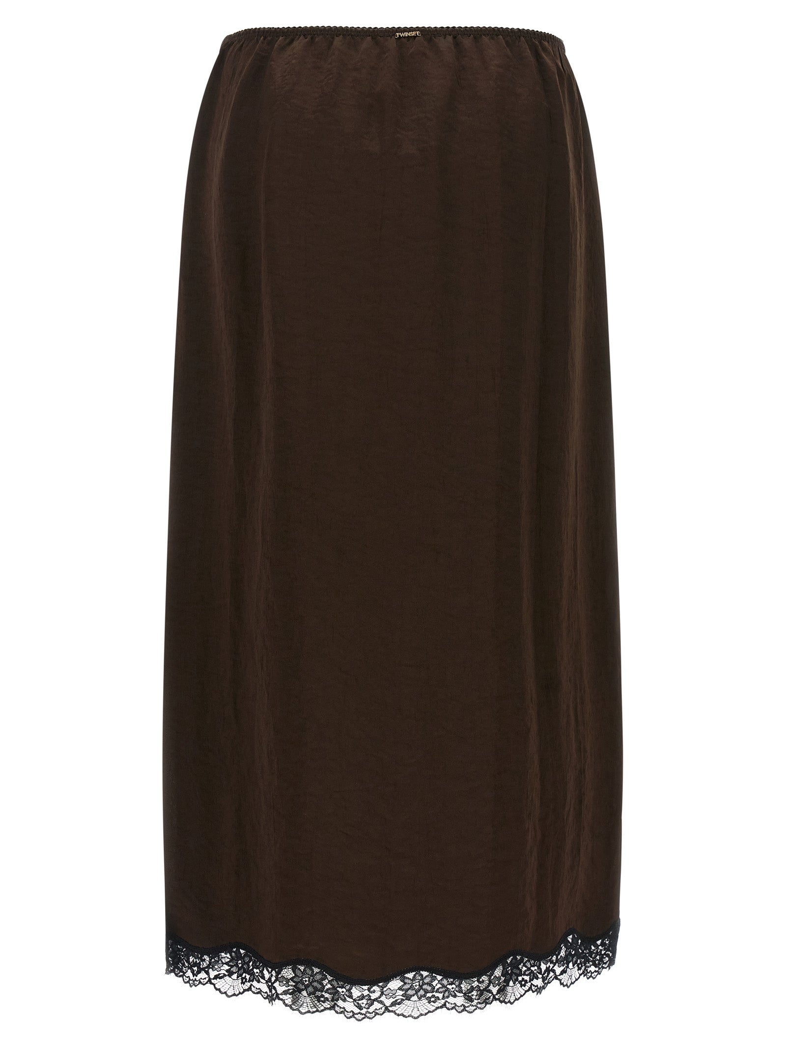 Twinset Brown Marabou Midi Skirt