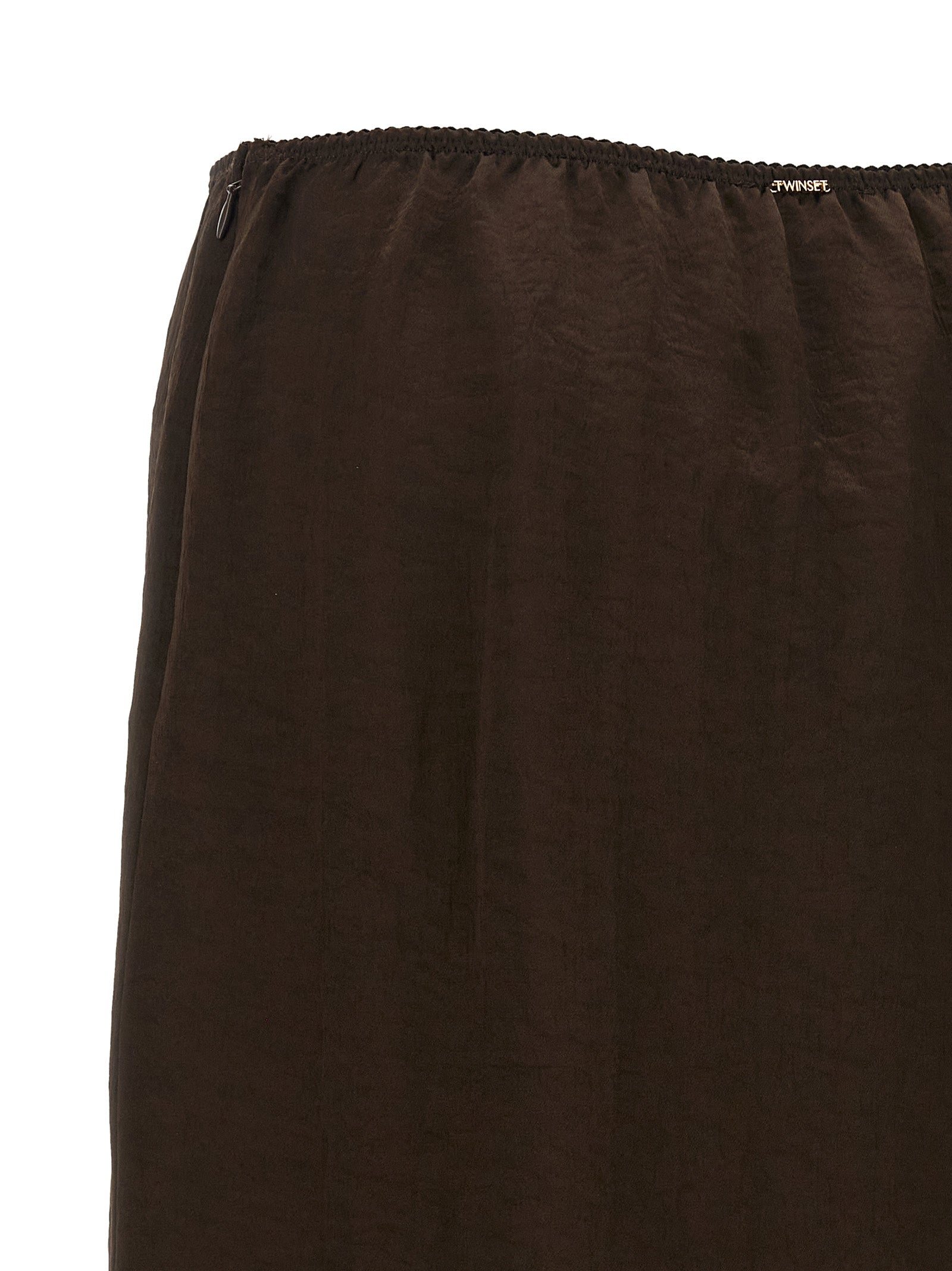 Twinset Brown Marabou Midi Skirt