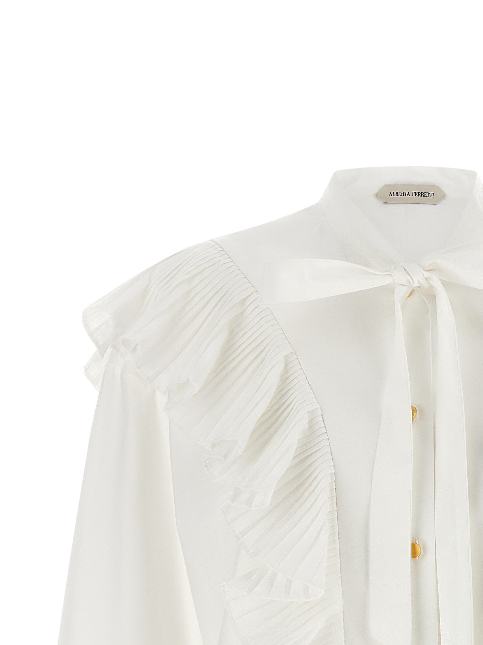 Alberta Ferretti White Cotton Blouse