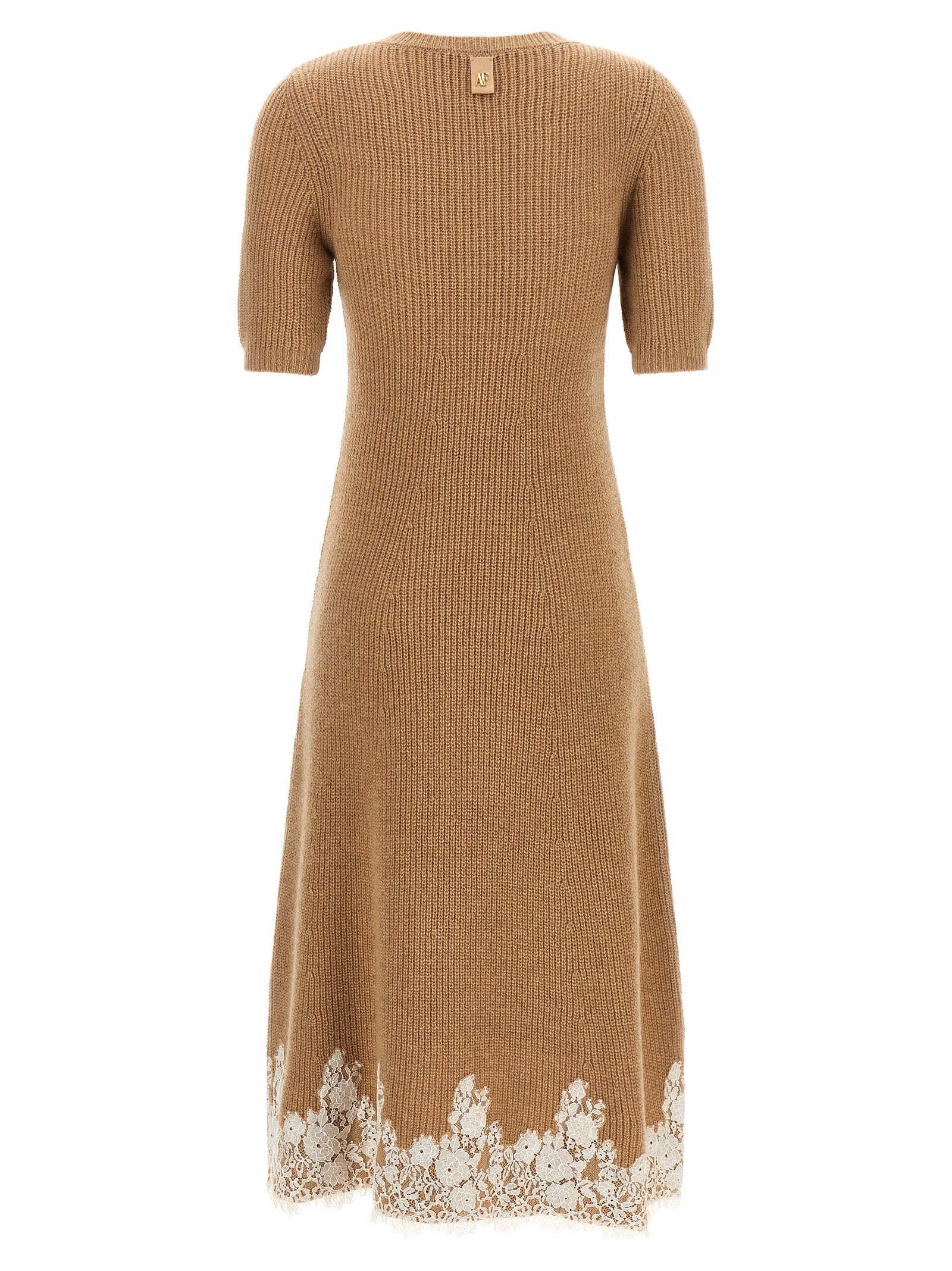 Alberta Ferretti Brown Cashmere Midi Dress