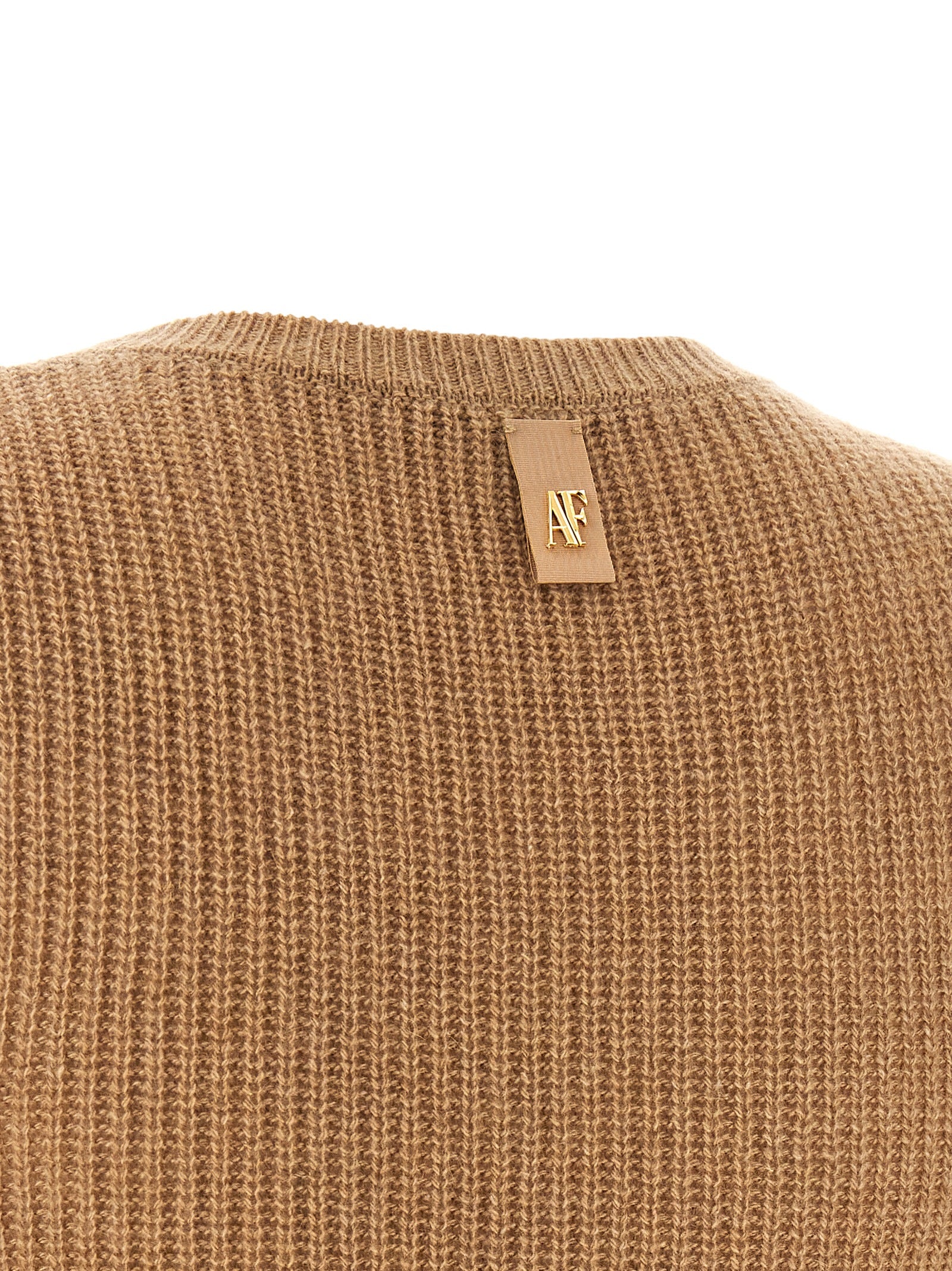 Alberta Ferretti Brown Cashmere Midi Dress