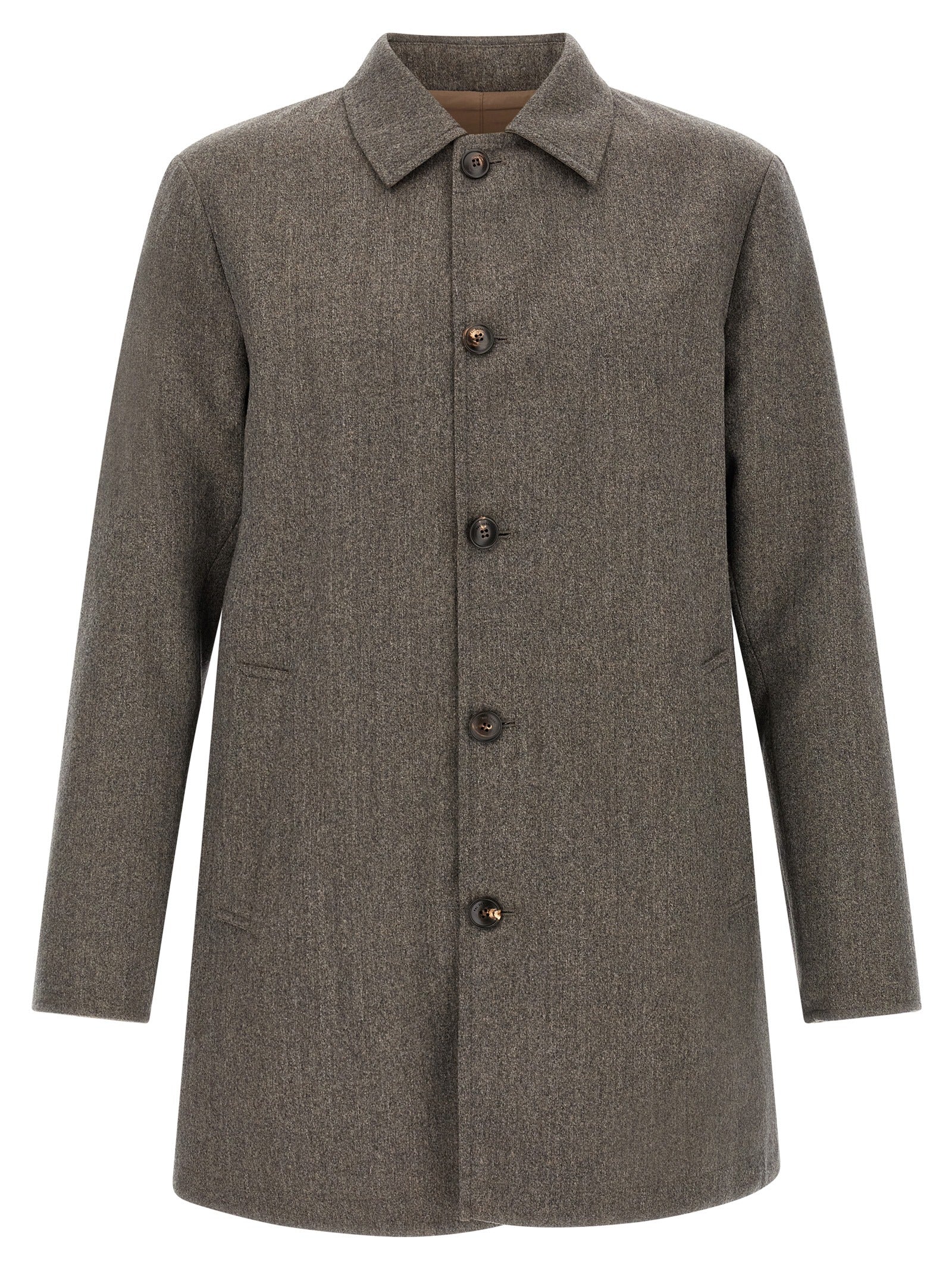 Pal Zileri Brown Wool Coat