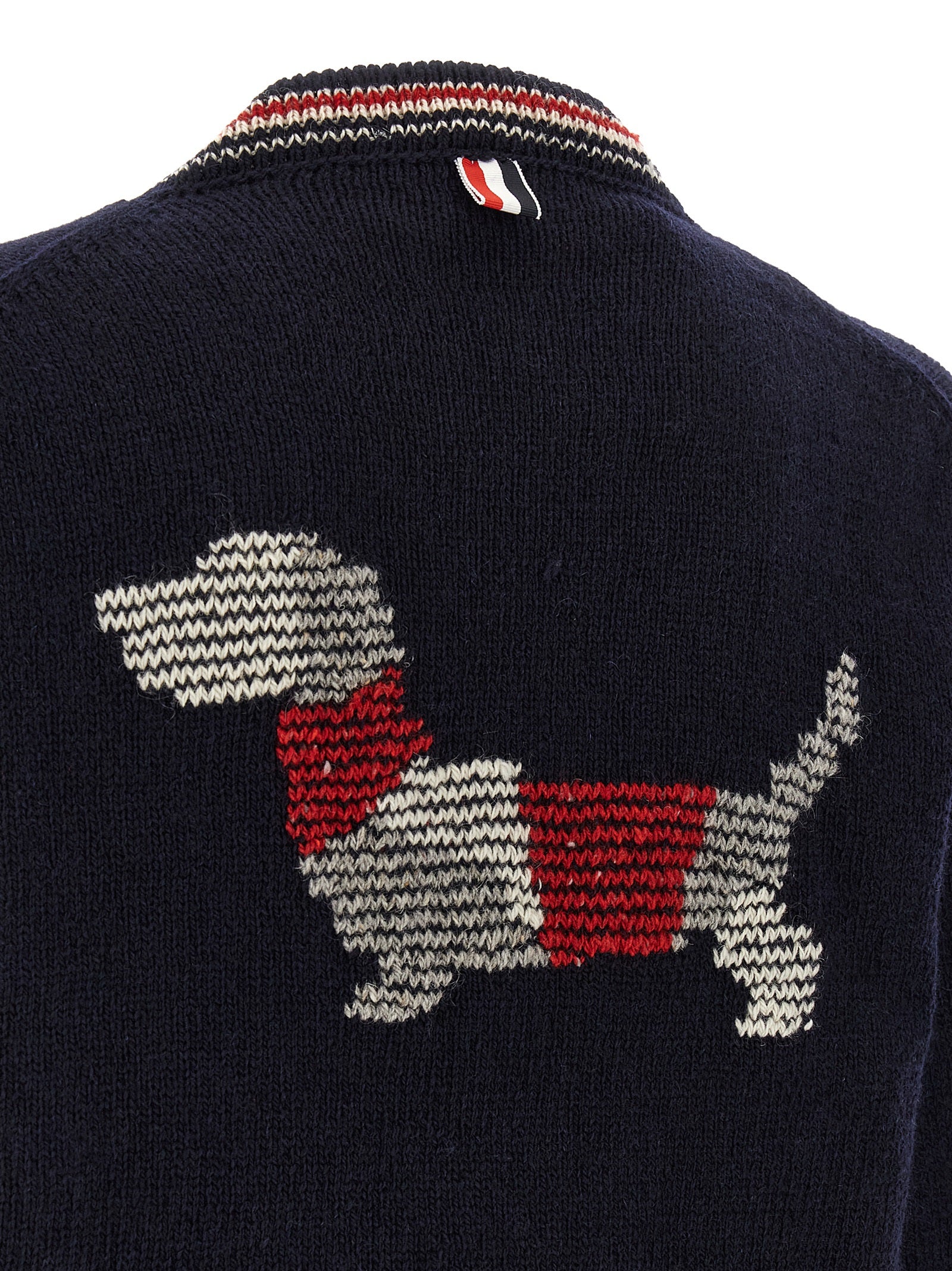 Thom Browne Blue Wool Cardigan