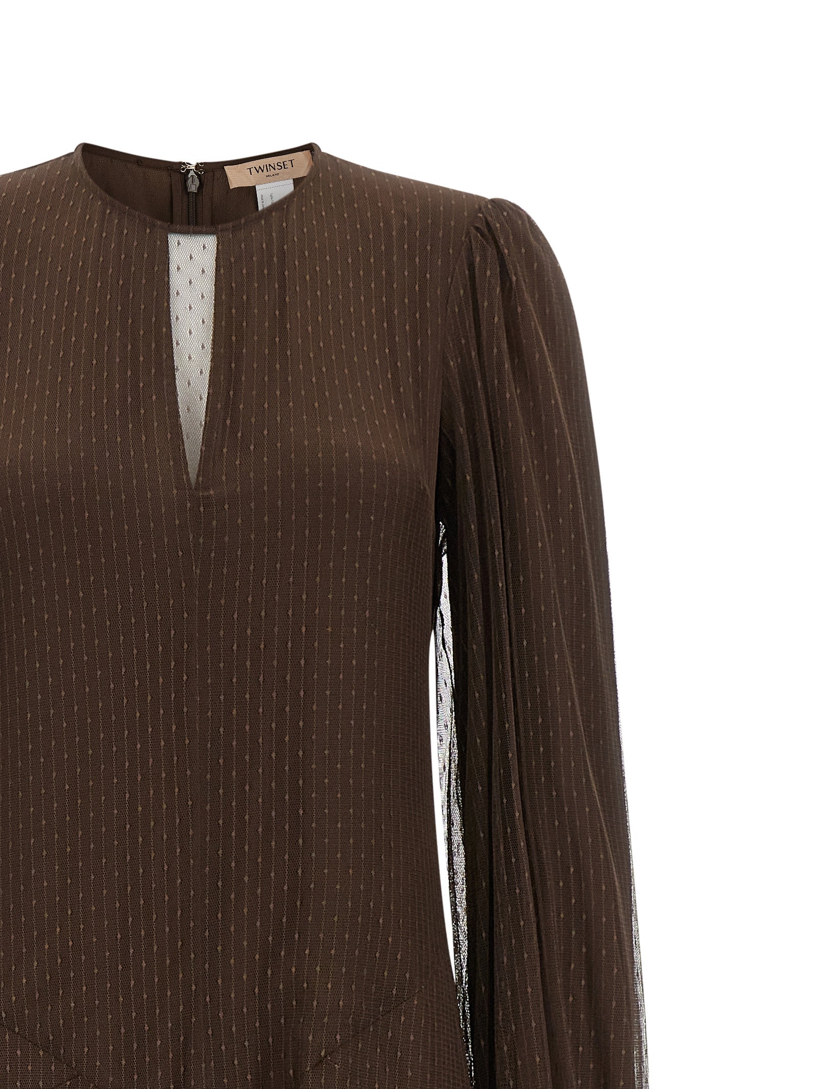 Twinset Brown Polyester Long Dress