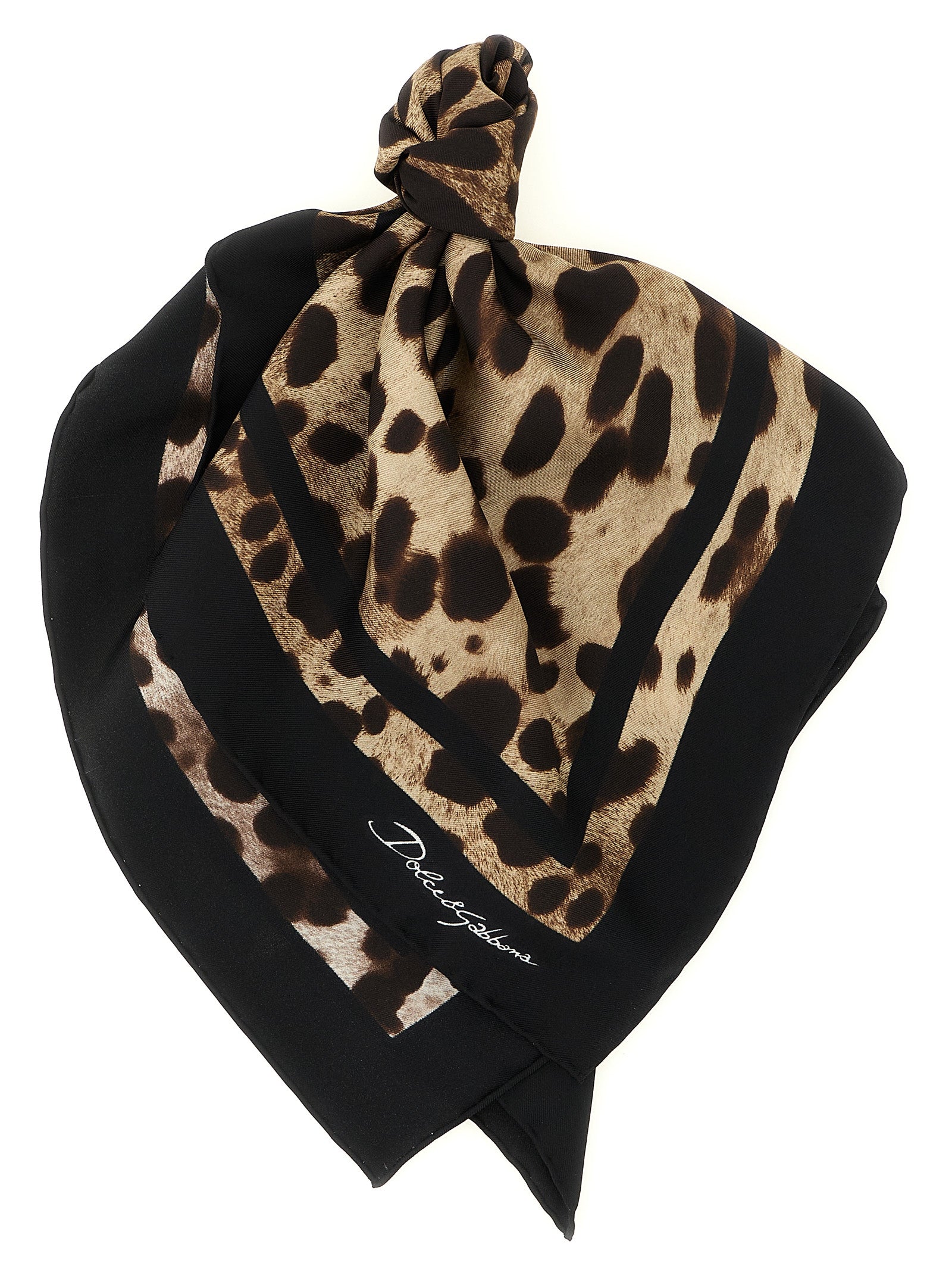 Dolce & Gabbana Brown Silk Scarf