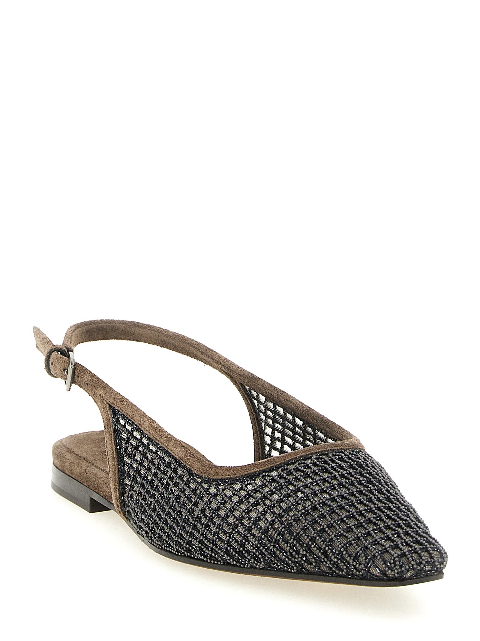 Brunello Cucinelli Brown Calfskin Ballet Flats