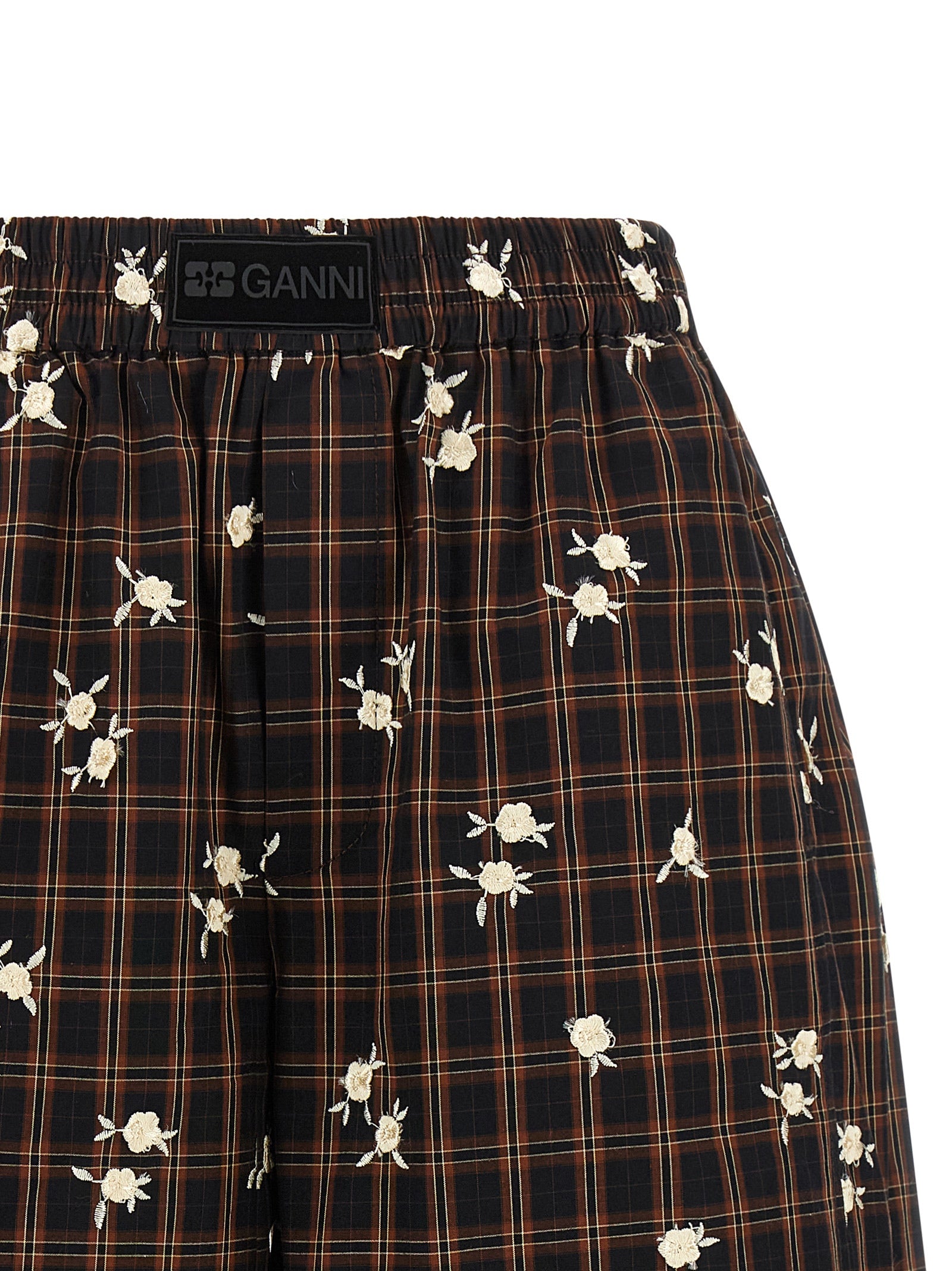 Ganni Brown Organic Cotton Bermuda Shorts
