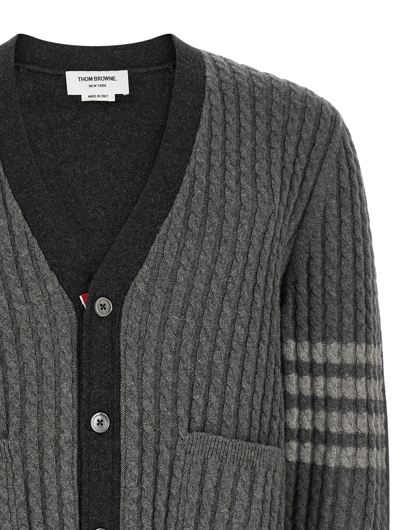 Thom Browne Gray Virgin Wool Cardigan