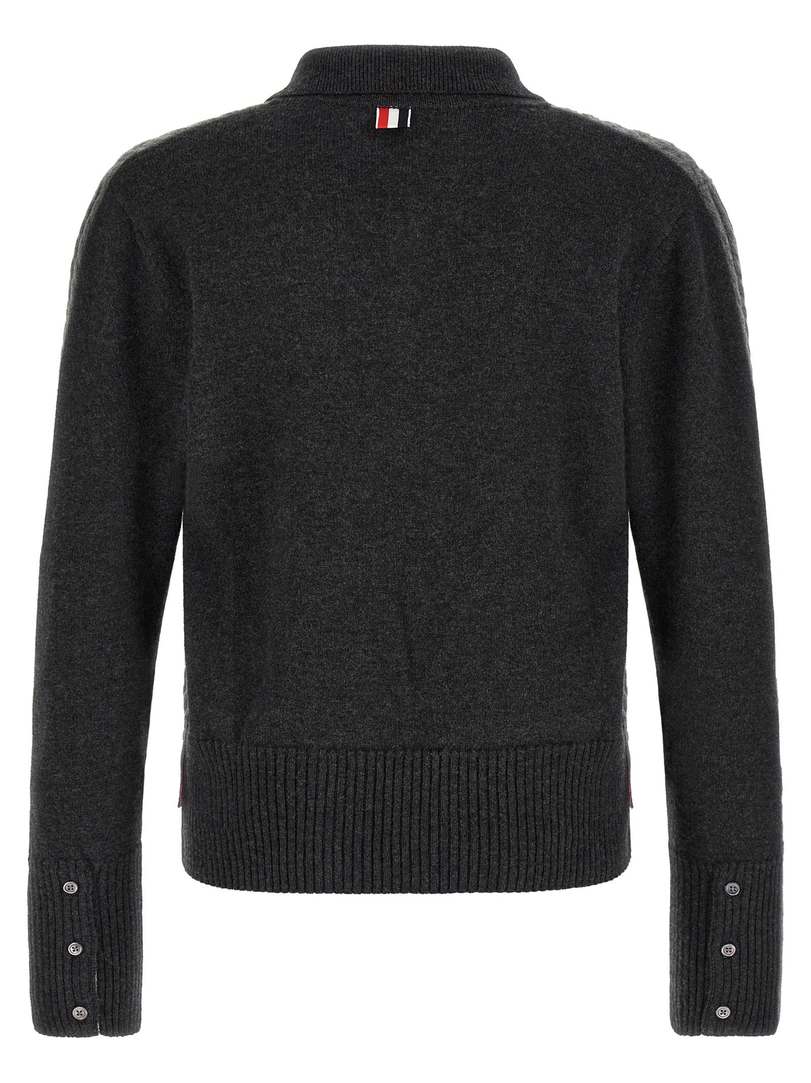 Thom Browne Gray Virgin Wool Polo Shirt