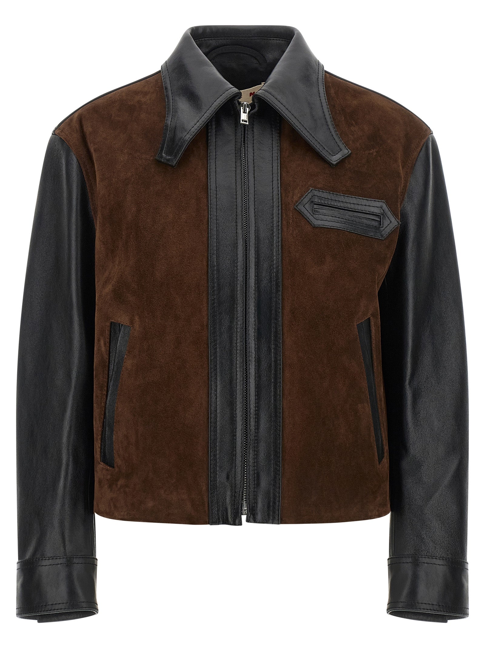 Marni Black Calfskin Leather Jacket