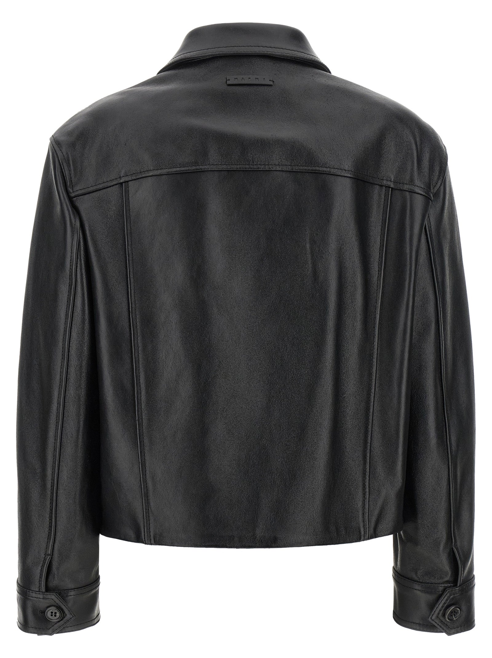 Marni Black Calfskin Leather Jacket