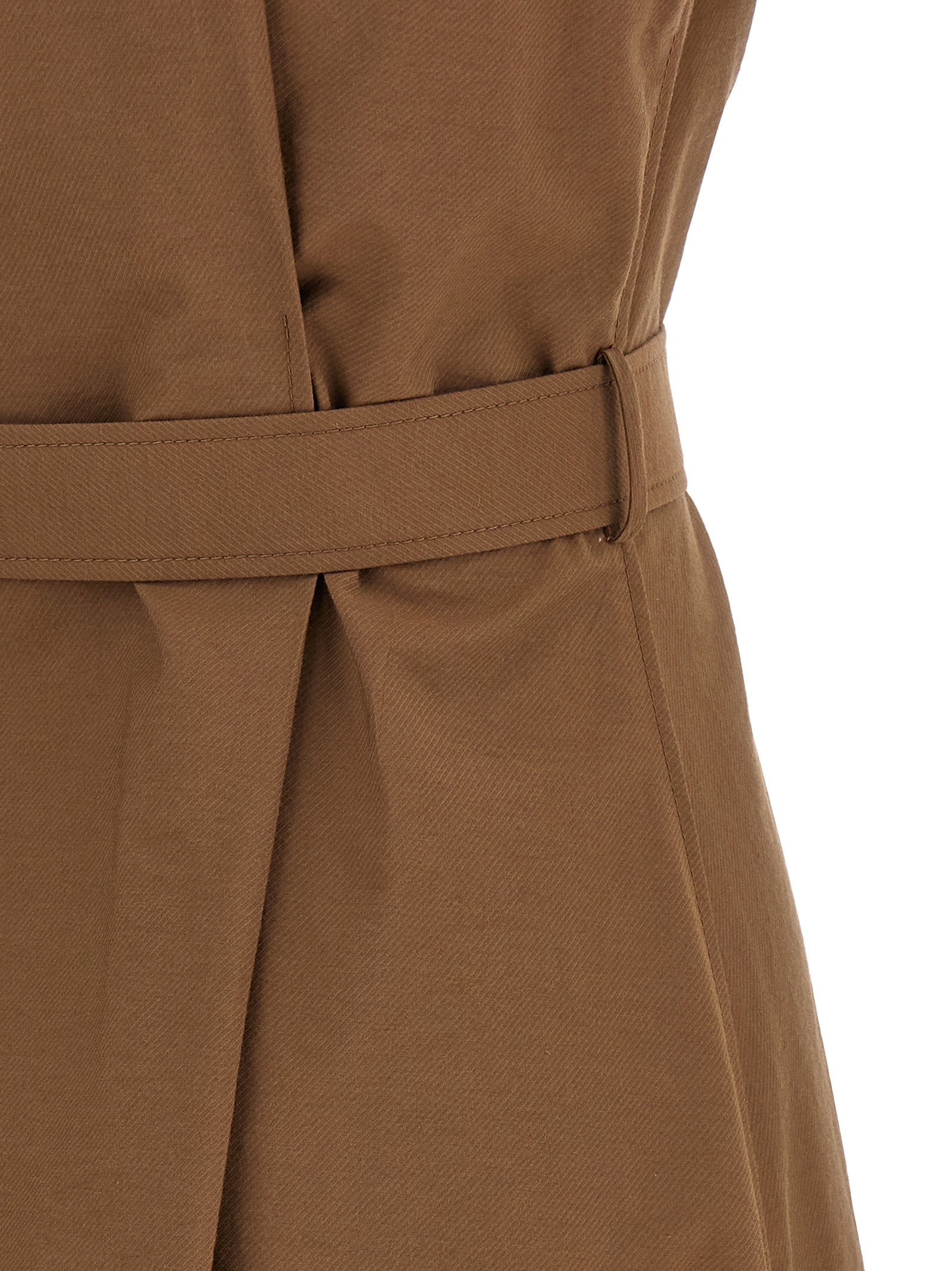 Brunello Cucinelli Brown Cotton Midi Dress