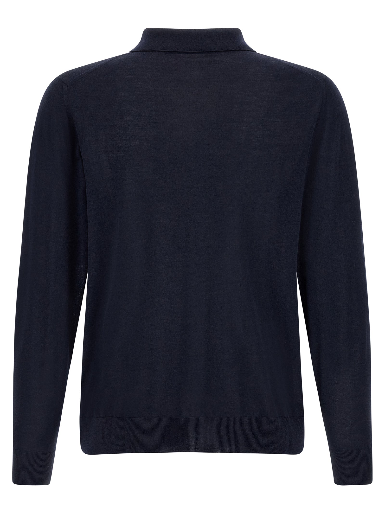 Kiton Blue Wool Polo Shirt