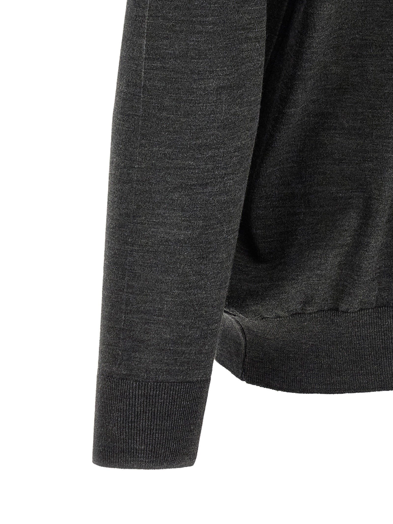 Kiton Gray Wool Polo Shirt