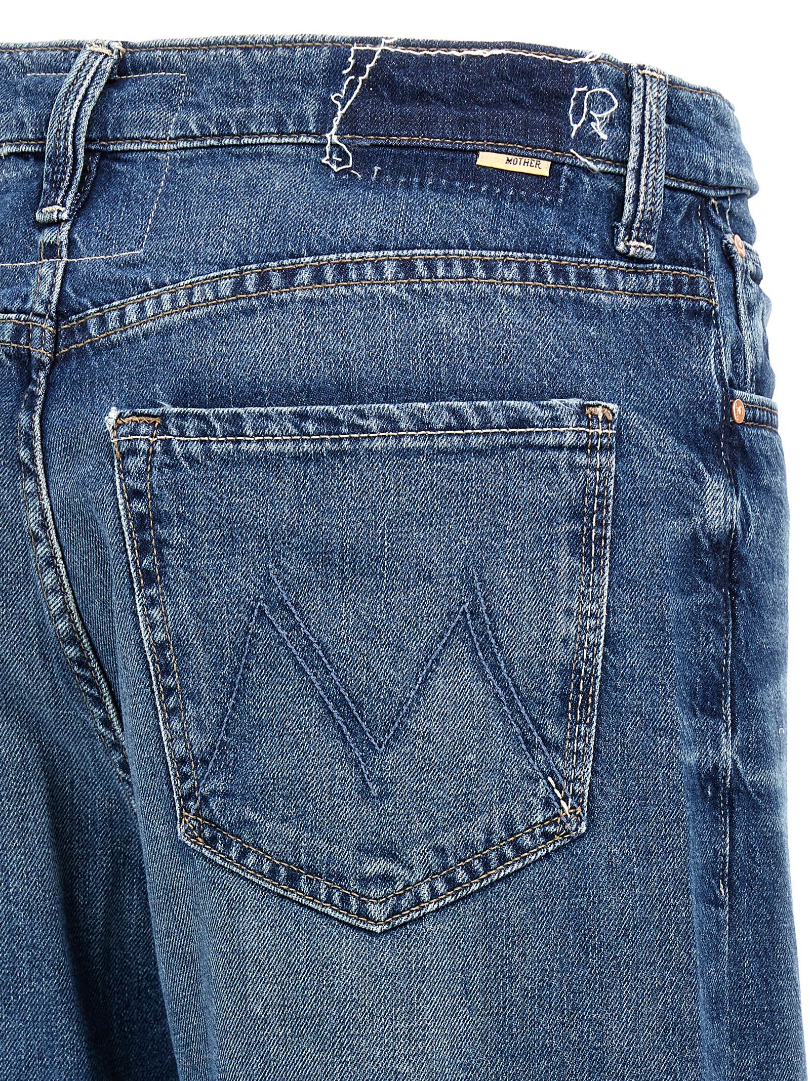 Mother Denim Blue Cotton Straight-Leg Jeans