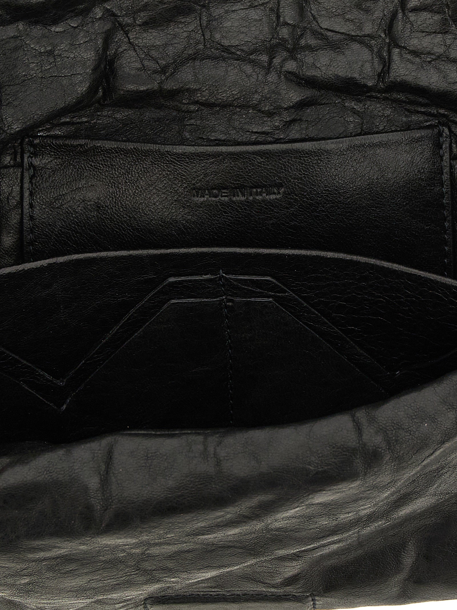 Rick Owens Black Lamb Leather Clutch Bag
