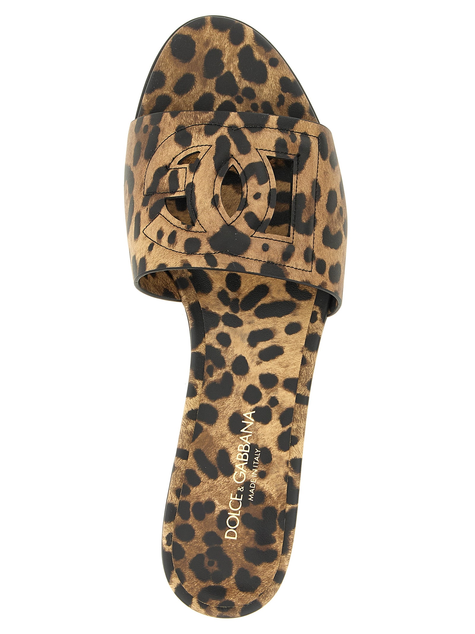 Dolce & Gabbana Brown Calfskin Slides