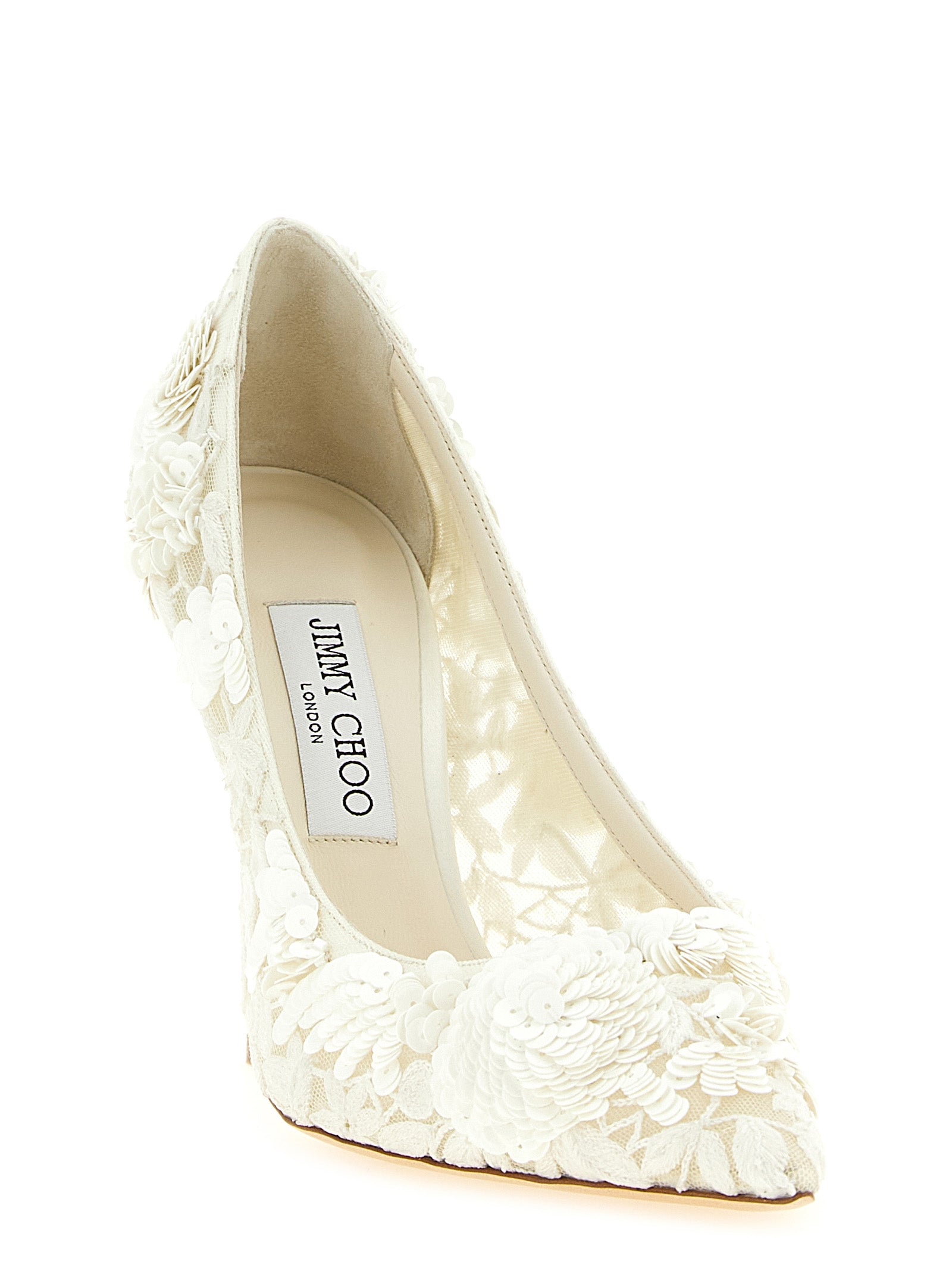 Jimmy Choo Beige Tencel High Heel Pumps