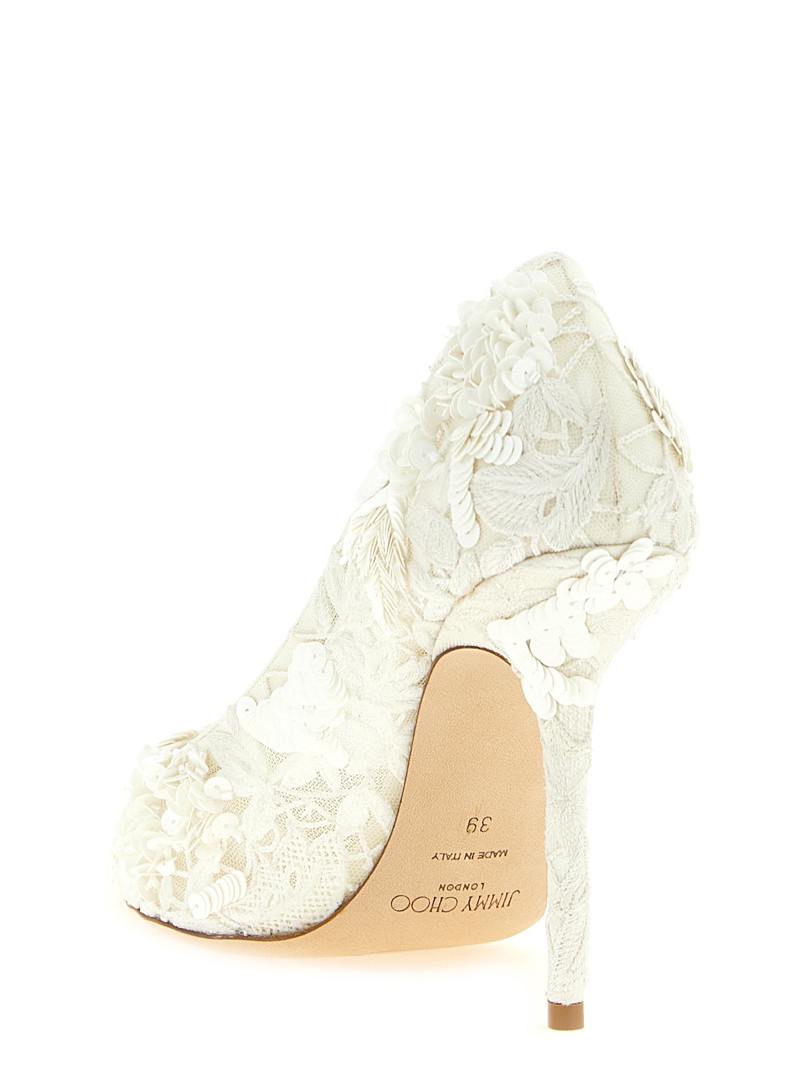 Jimmy Choo Beige Tencel High Heel Pumps