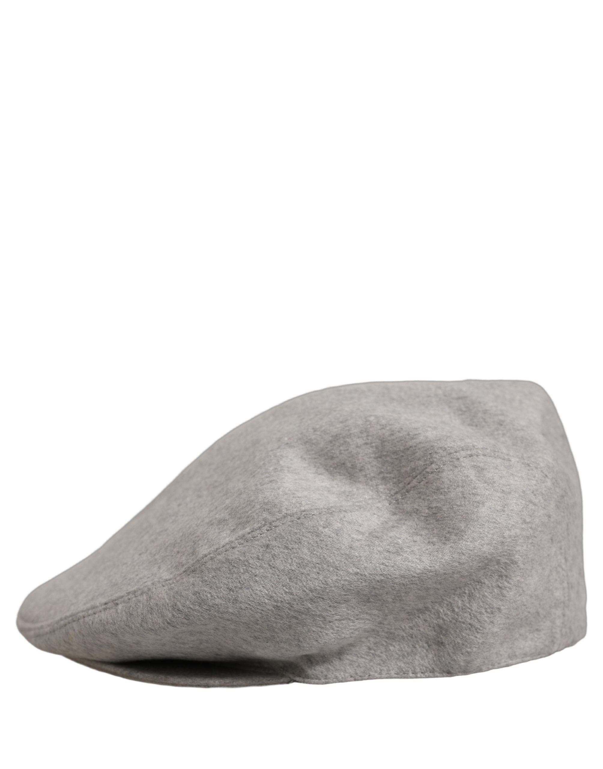 Dolce & Gabbana Men Light Grey Cashmere Newsboy Cabbie Cap Hat
