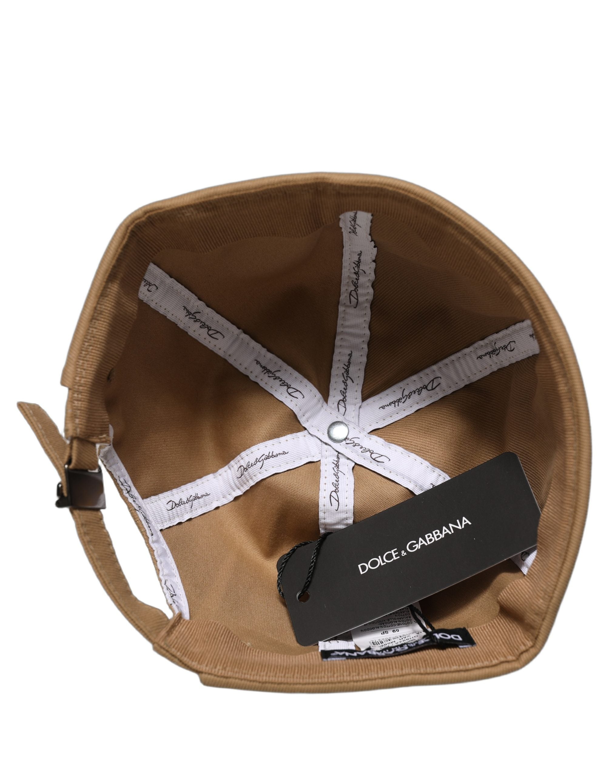 Dolce & Gabbana Men Khaki Cotton Docker Capello Brimless Hat