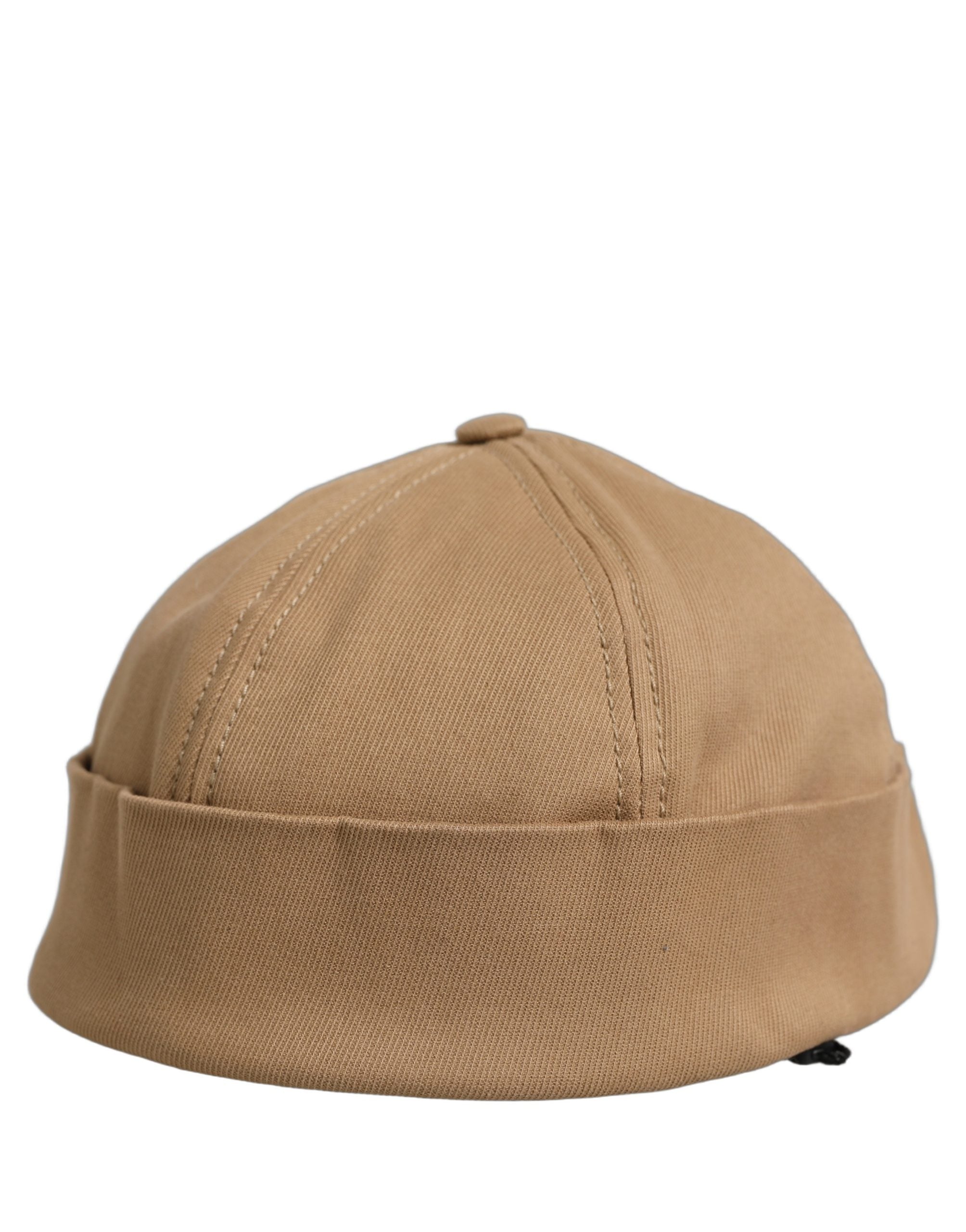 Dolce & Gabbana Men Khaki Cotton Docker Capello Brimless Hat