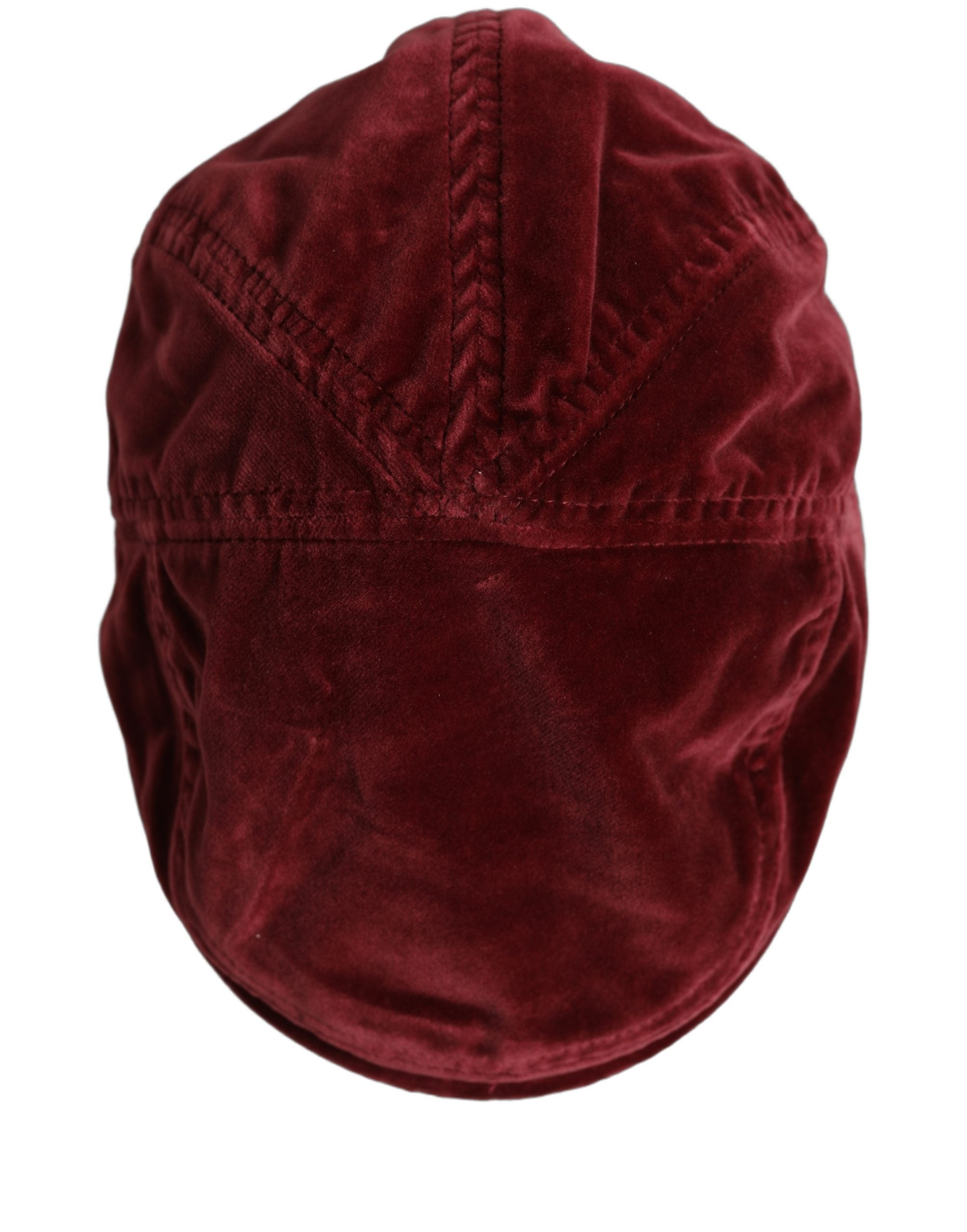Dolce & Gabbana Men Dark Red Cotton Newsboy Capello Cabbie Hat