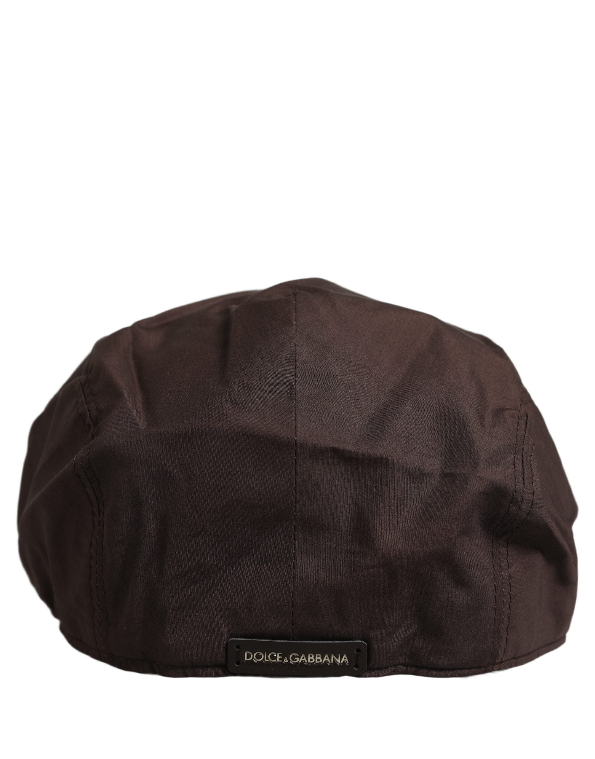 Dolce & Gabbana Men Brown Cotton Newsboy Capello Cabbie Hat