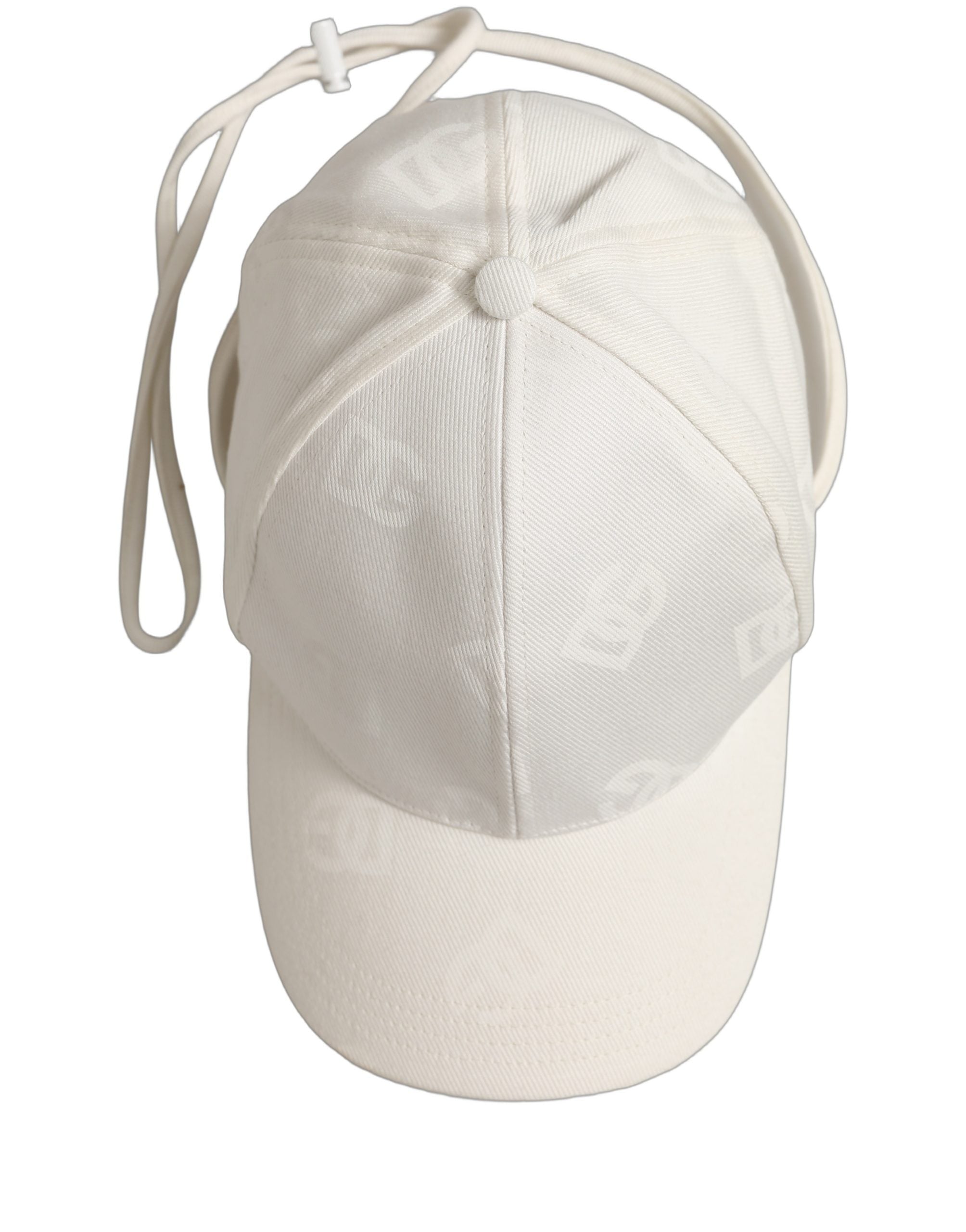 Dolce & Gabbana Men White Cotton Stretch Baseball Capello Hat