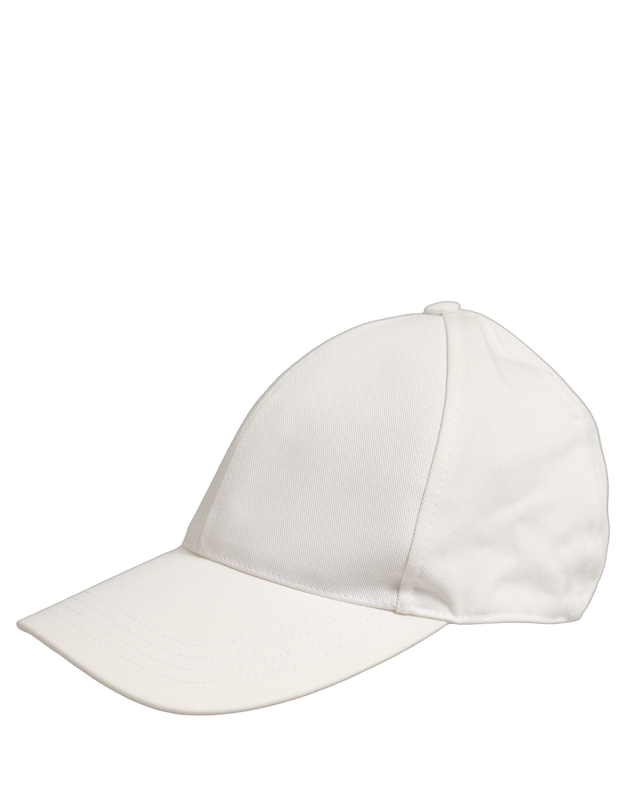 Dolce & Gabbana Men White Cotton Baseball Capello 6 Panels Hat