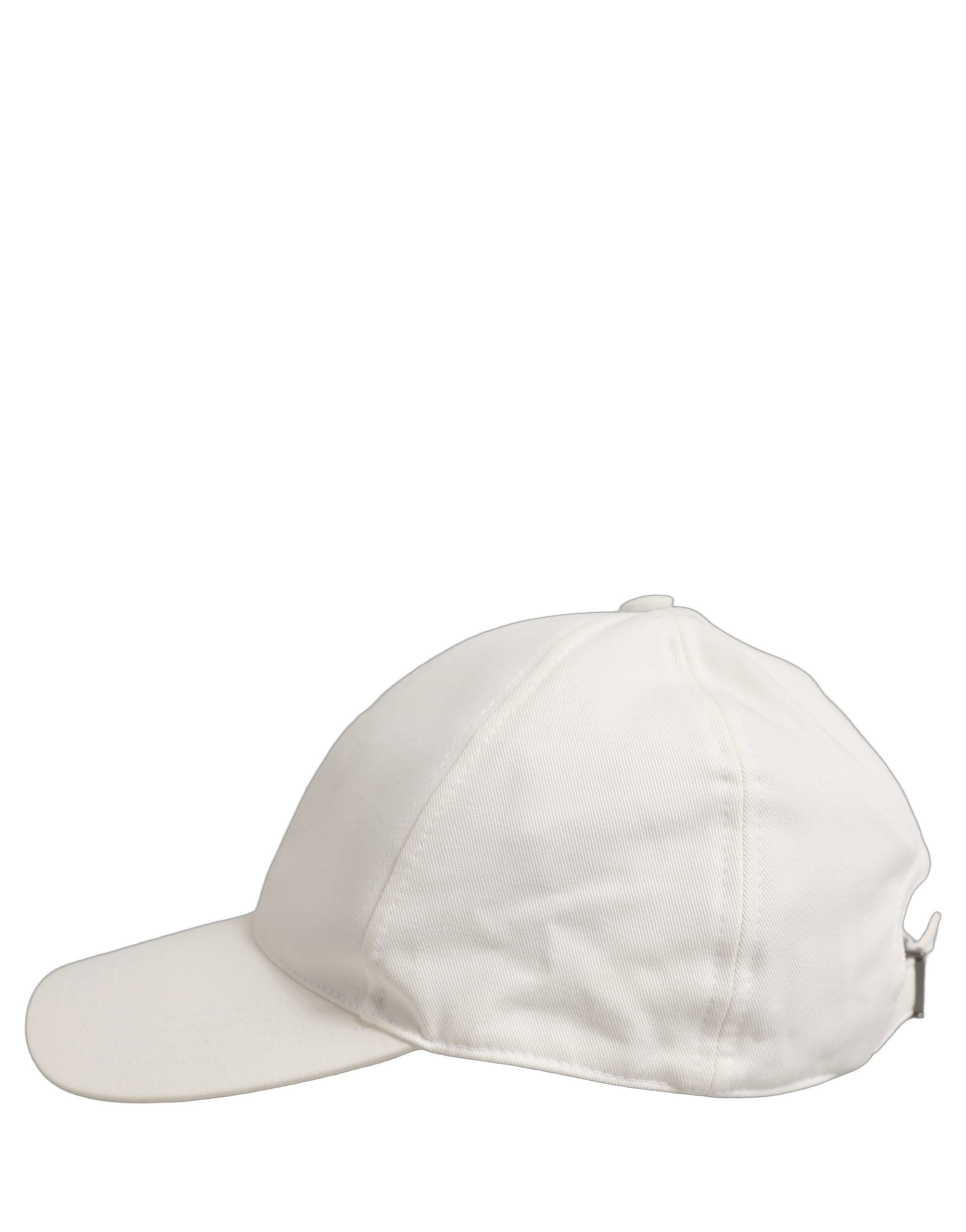 Dolce & Gabbana Men White Cotton Baseball Capello 6 Panels Hat