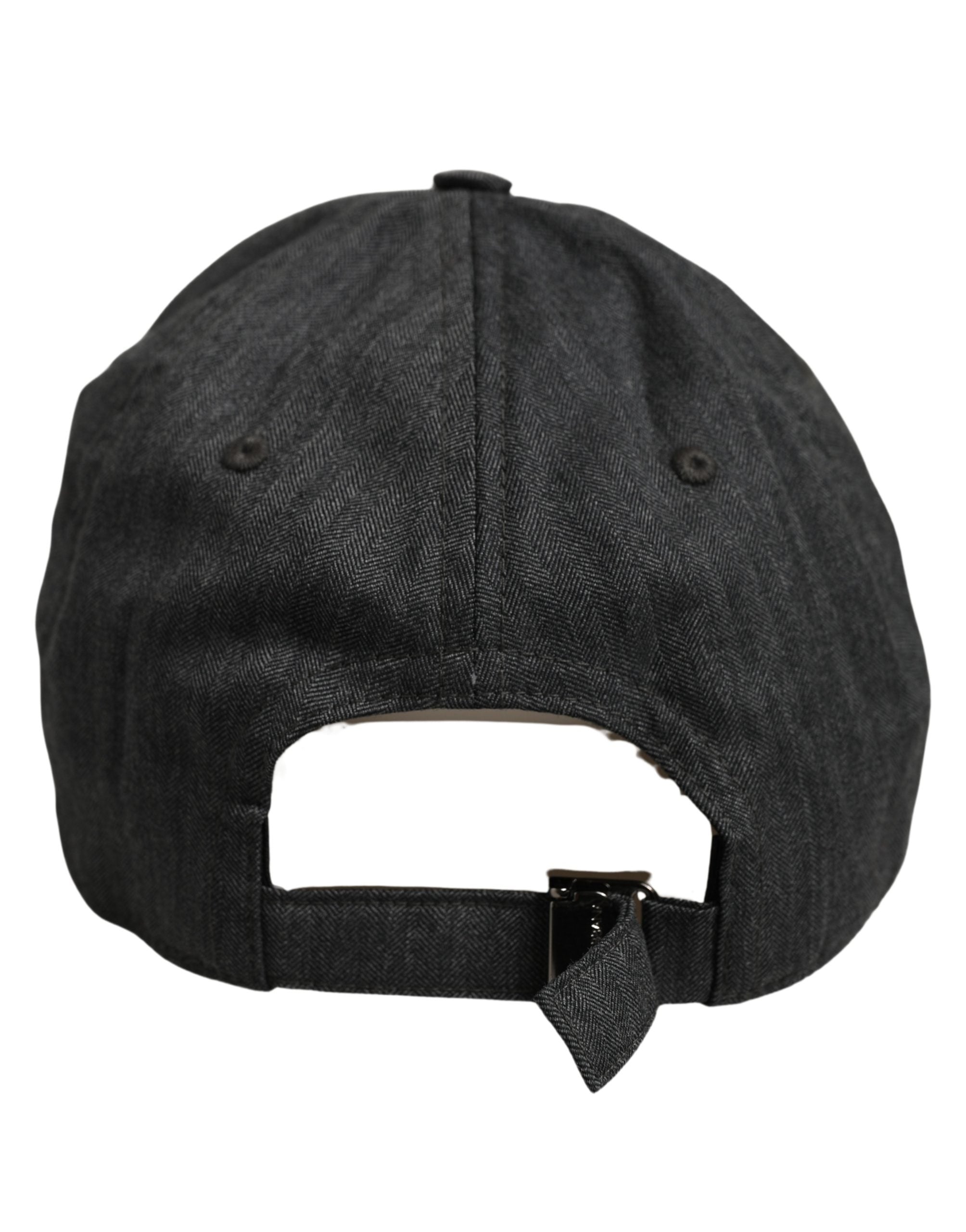 Dolce & Gabbana Men Dark Gray Herringbone Baseball Cap Hat