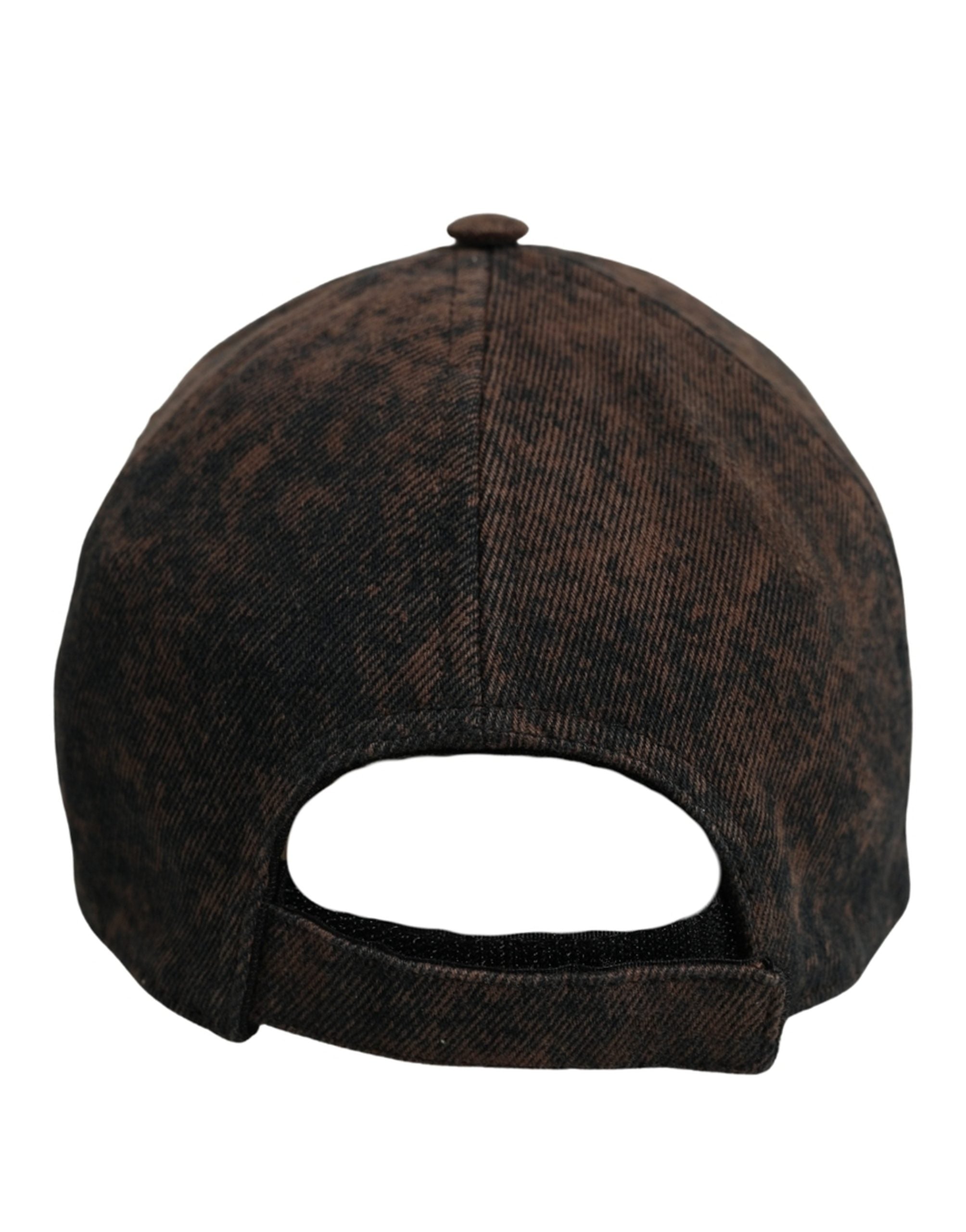 Dolce & Gabbana Men Brown Cotton Distressed Baseball Cap Hat