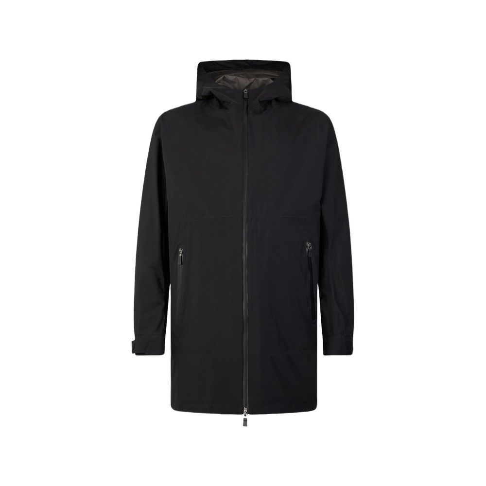 Herno Black Polyester Coat