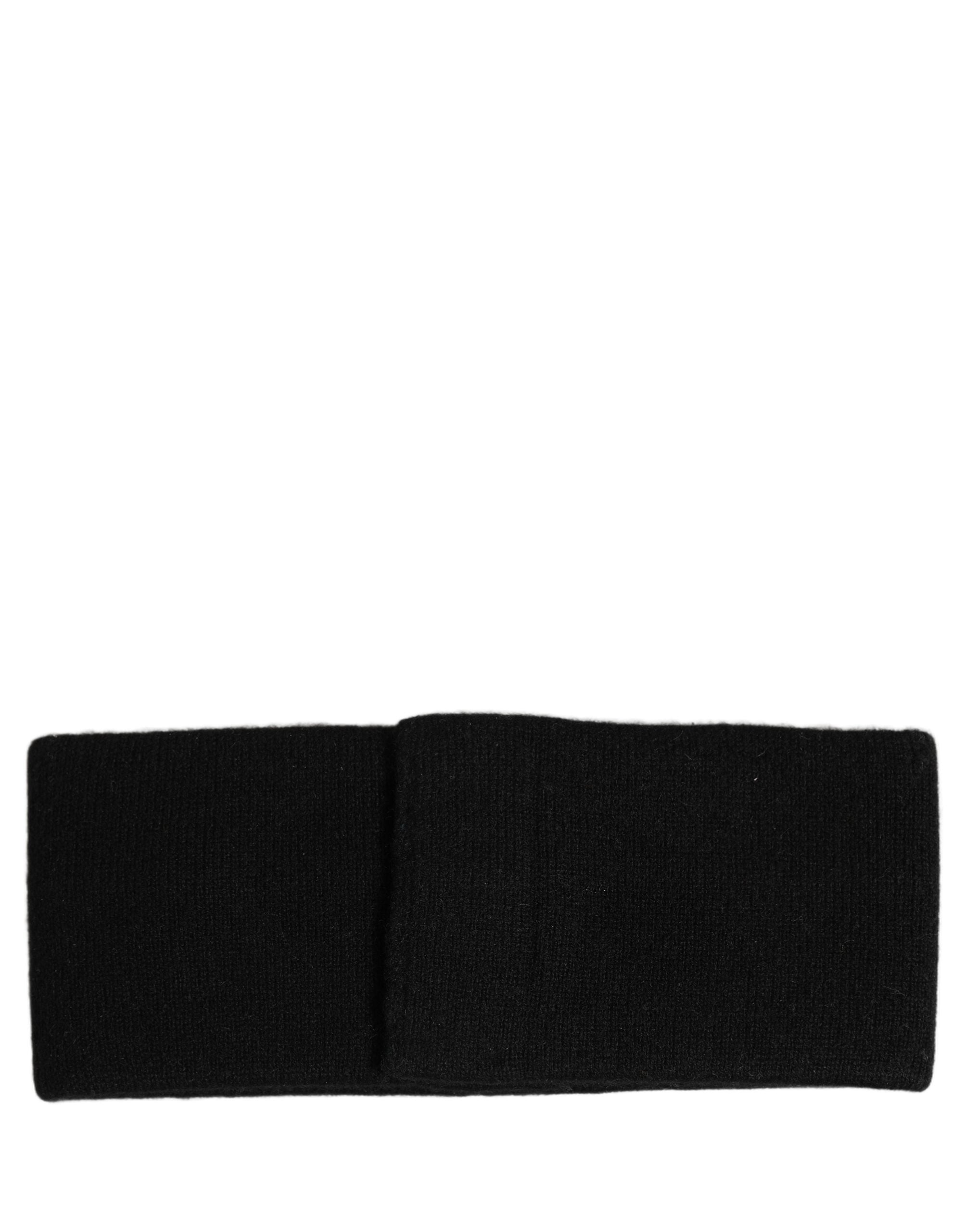 Dolce & Gabbana Men Black Cashmere Logo Plaque Head Band One Size Hat