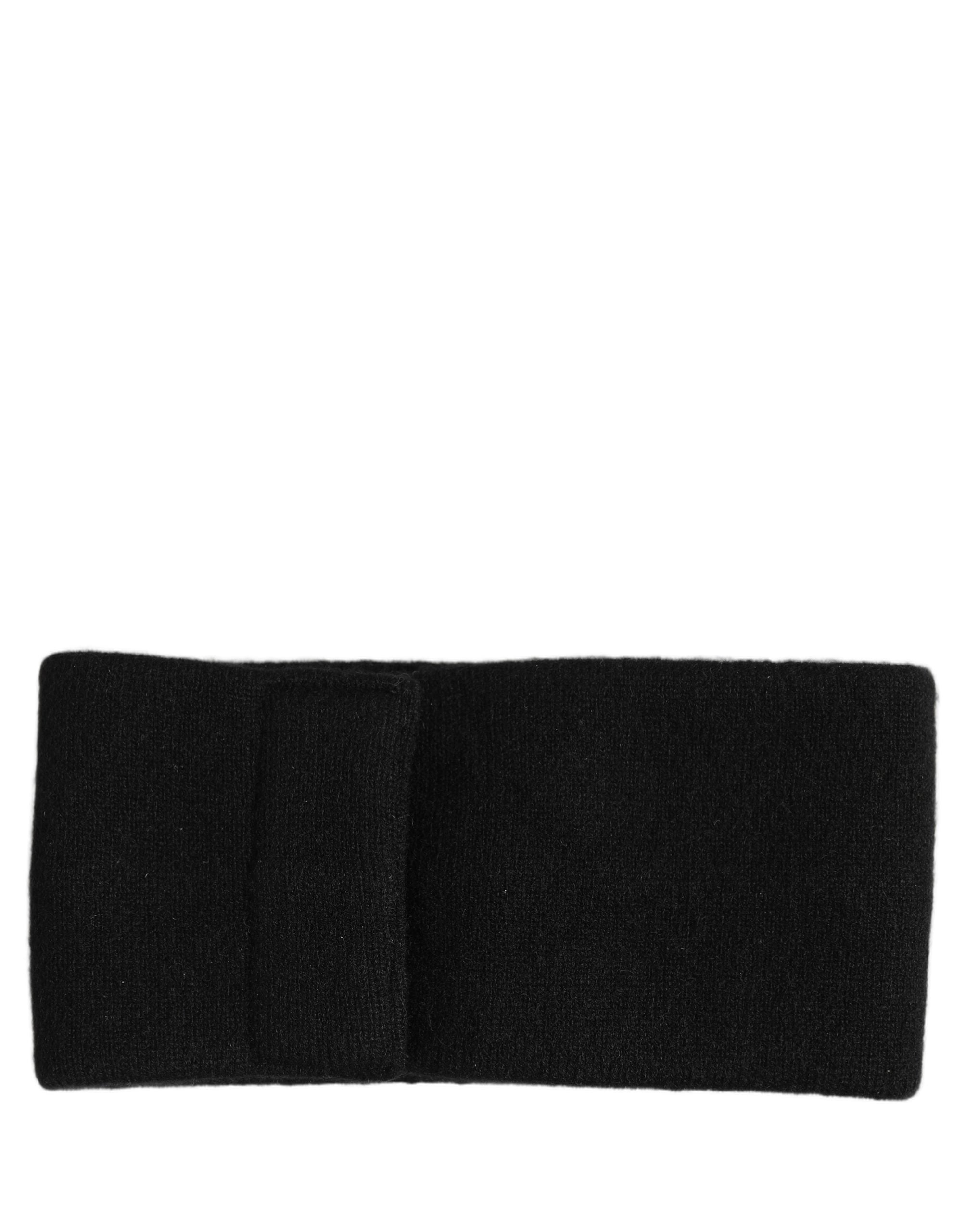 Dolce & Gabbana Men Black Cashmere Knitted Logo Head Band One Size