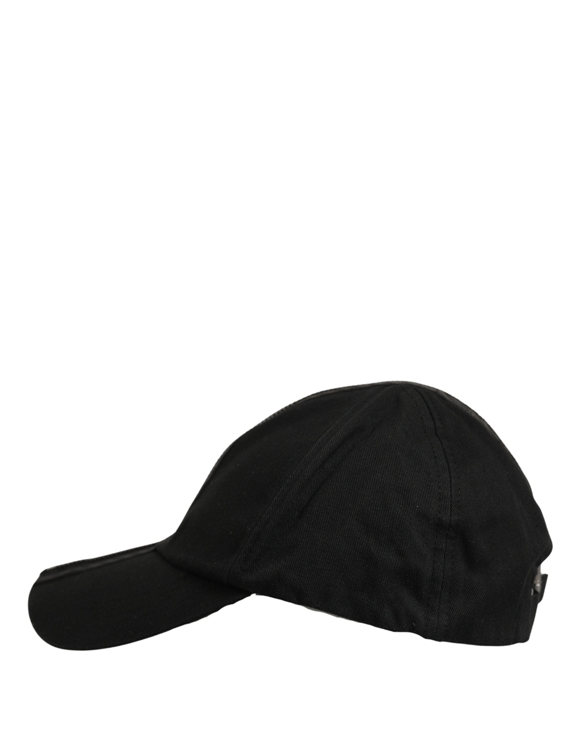 Dolce & Gabbana Men Black Cotton Baseball Cap 6 Panels Hat