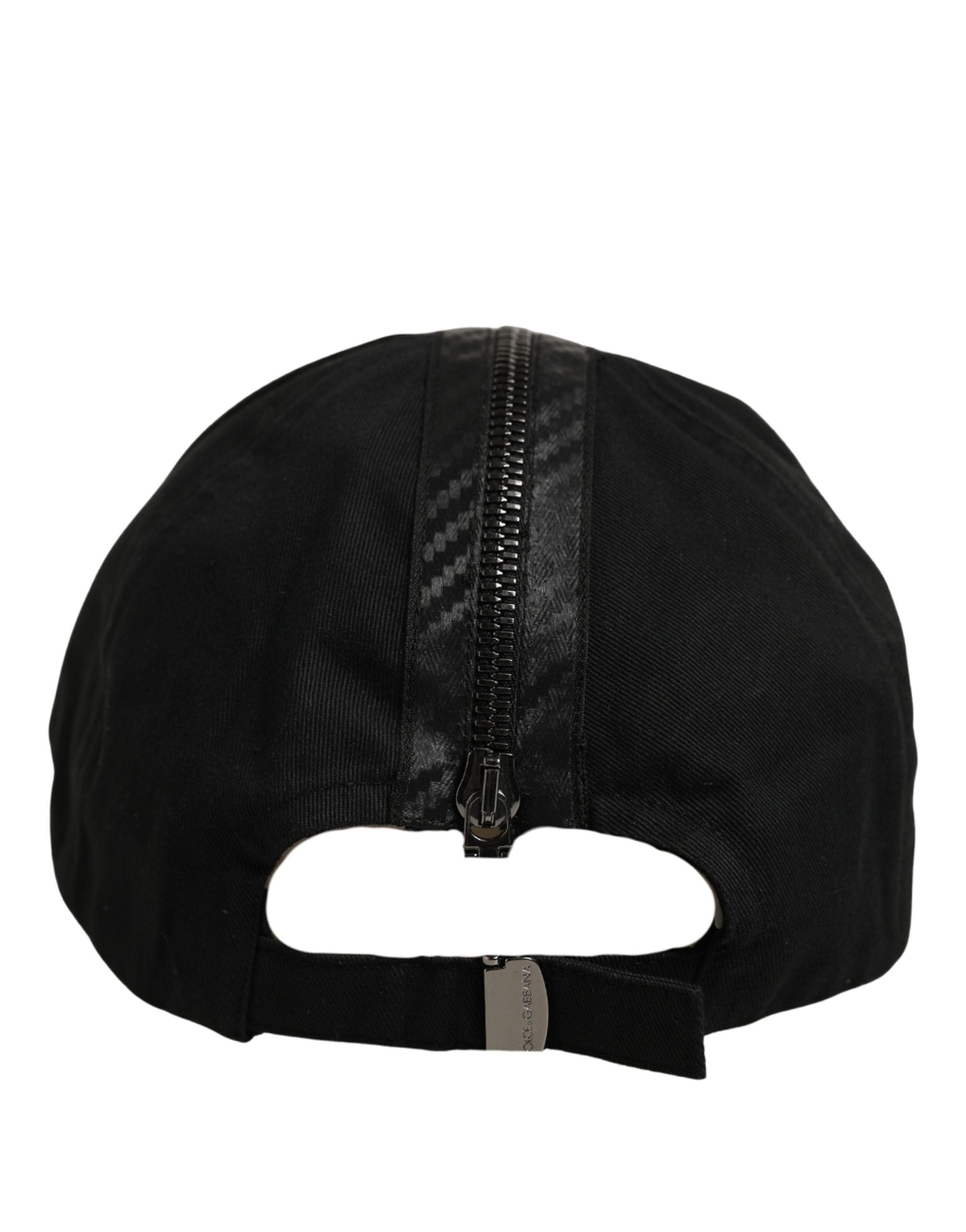 Dolce & Gabbana Men Black Cotton Baseball Cap 6 Panels Hat