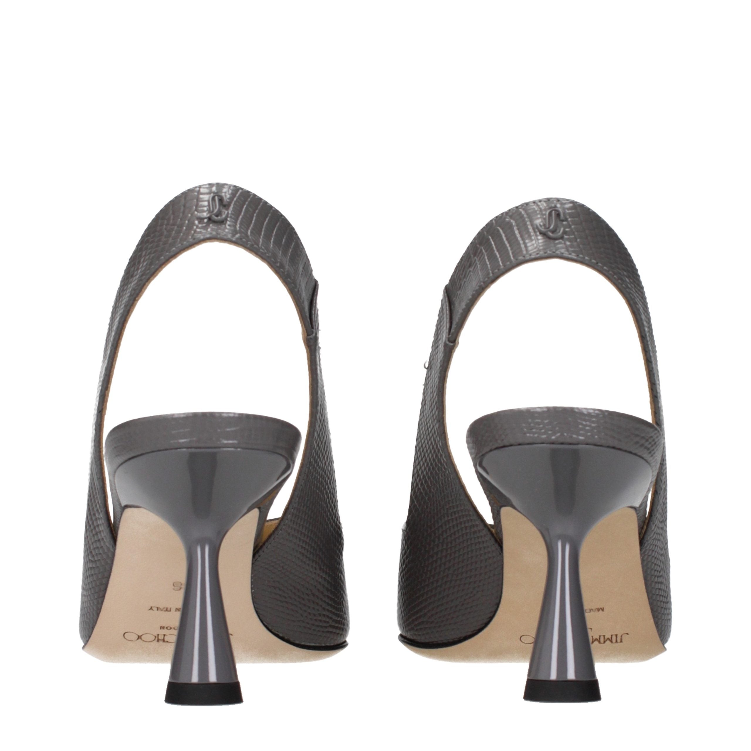 Jimmy Choo Gray Leather High Heel Pumps