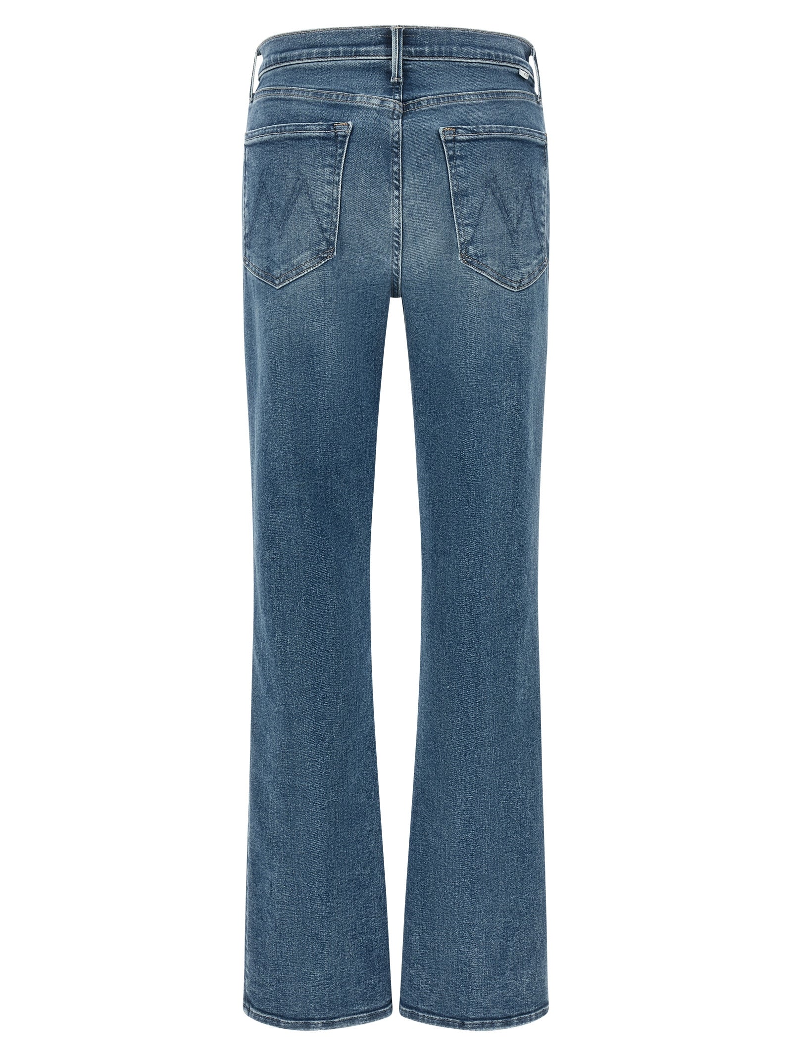 Mother Denim Blue Cotton Flared Jeans