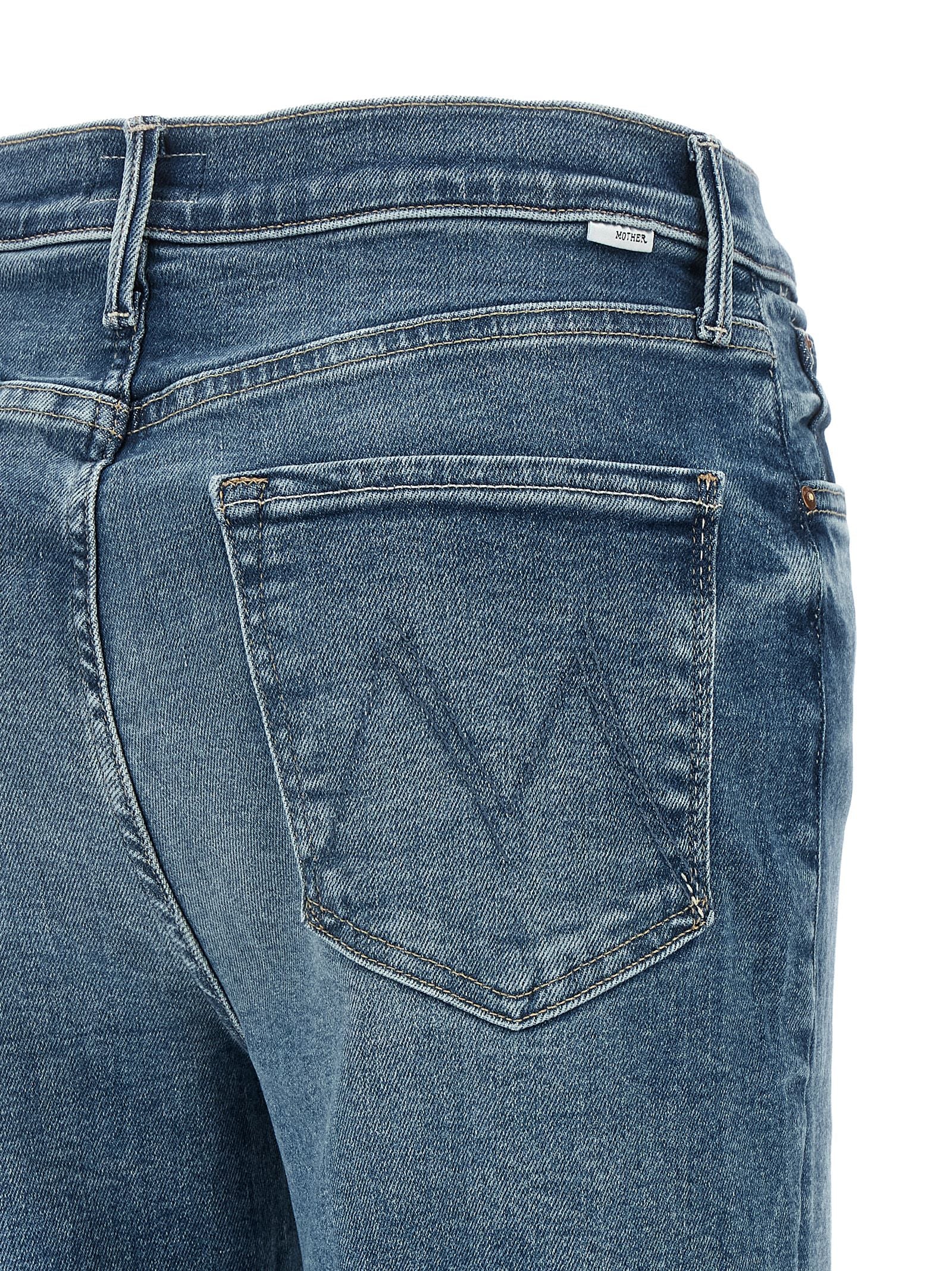 Mother Denim Blue Cotton Flared Jeans