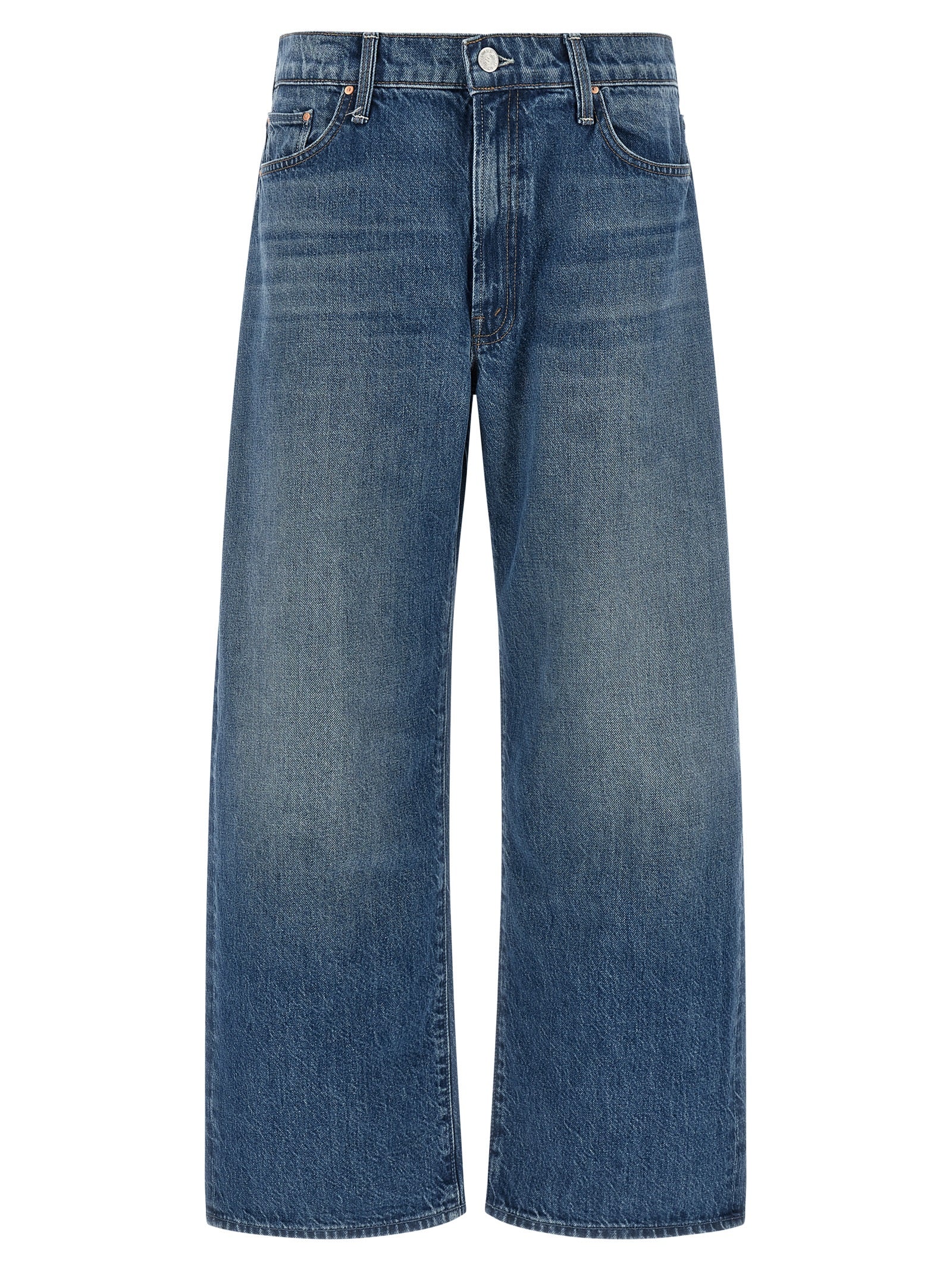 Mother Denim Blue Cotton Relaxed Fit Jeans