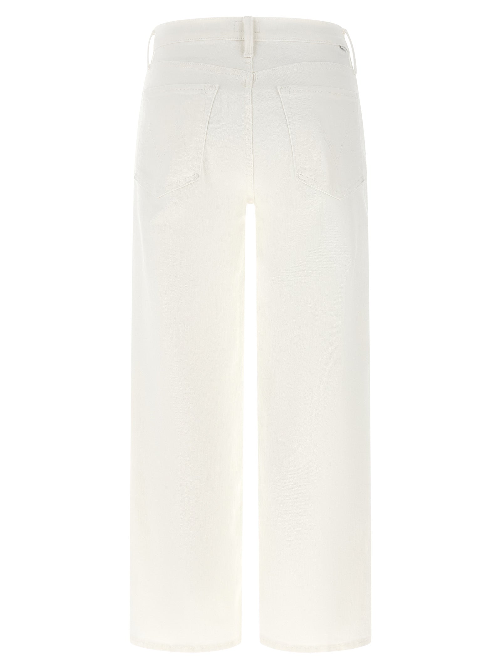 Mother Denim White Cotton Straight-Leg Jeans