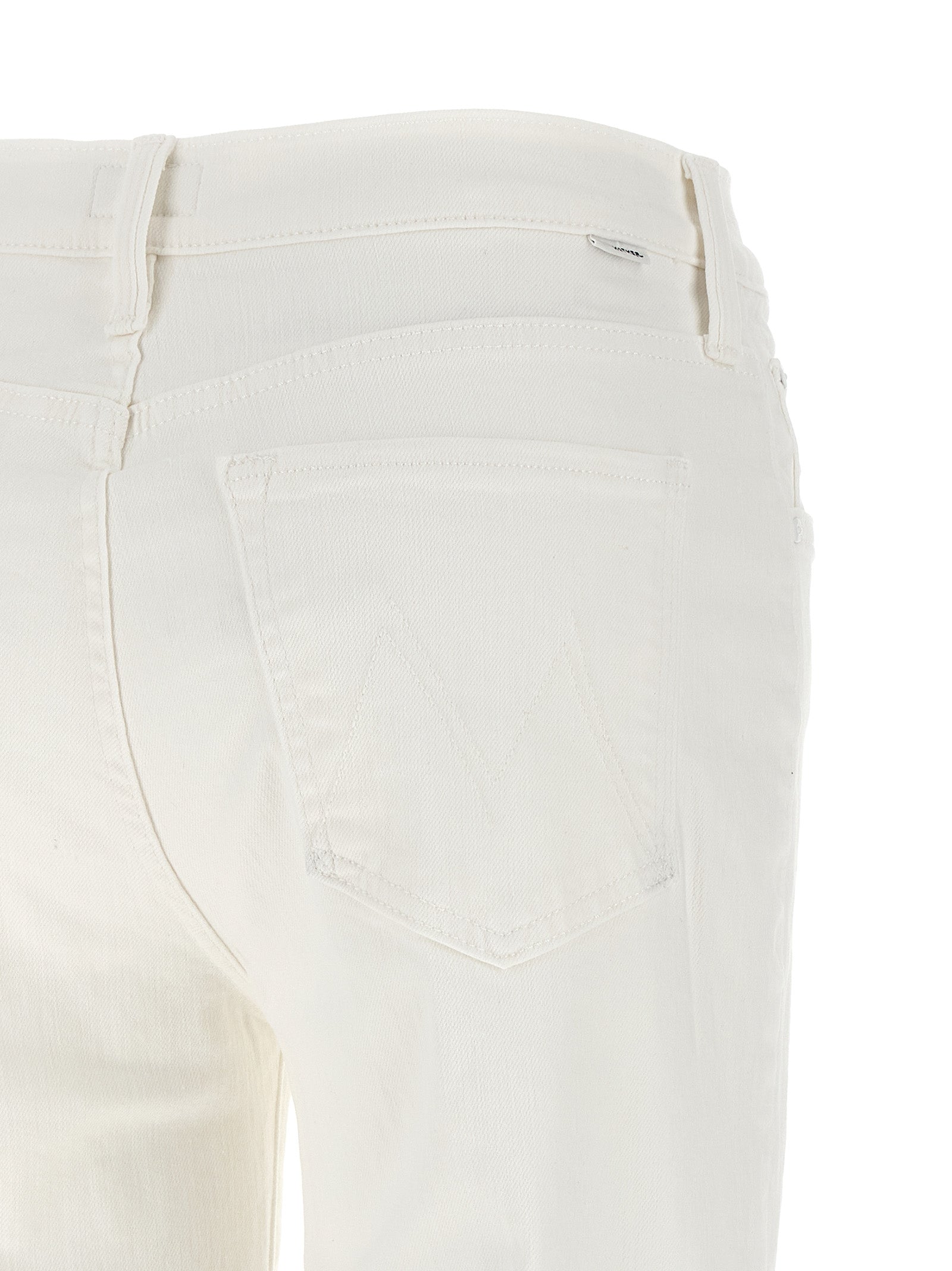 Mother Denim White Cotton Straight-Leg Jeans