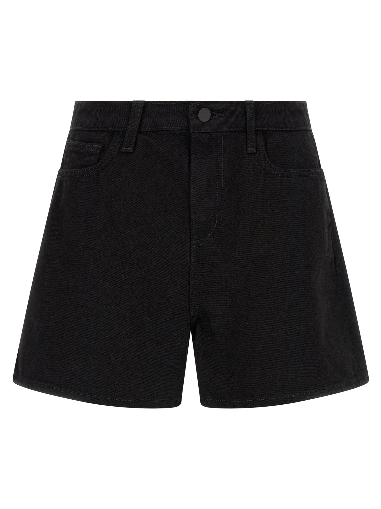 L'Agence Black Cotton Bermuda Shorts