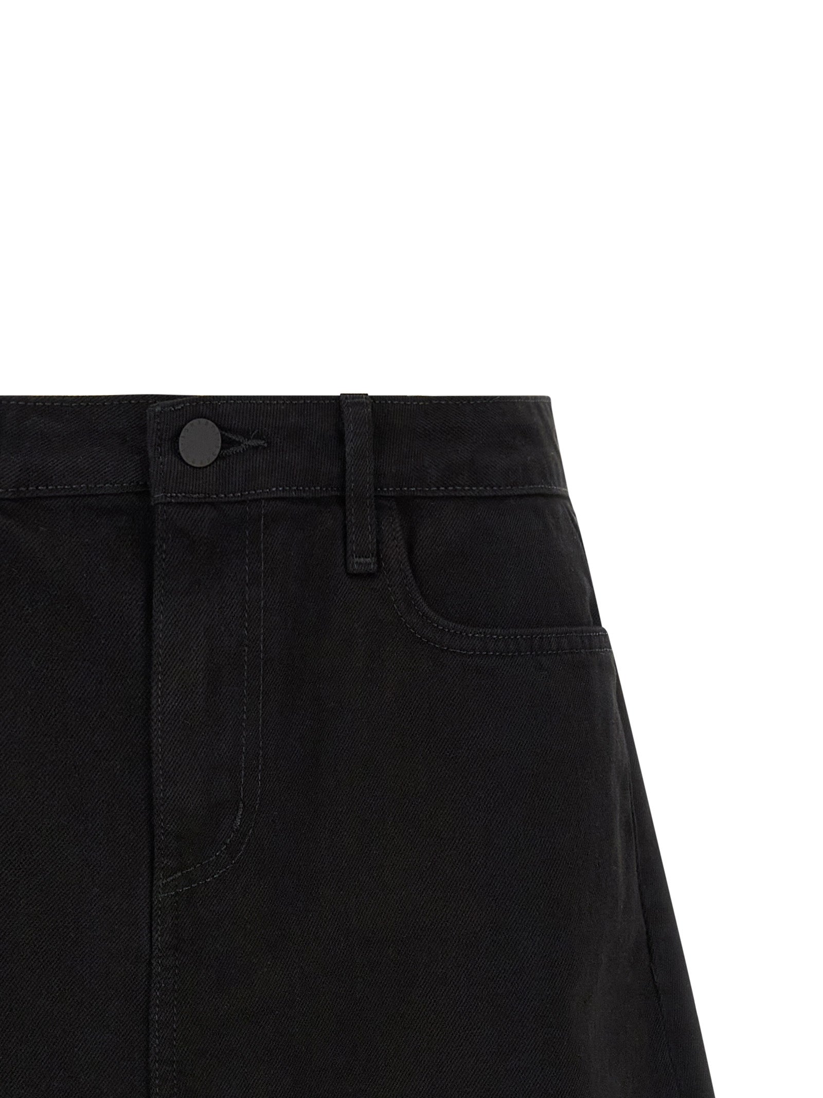L'Agence Black Cotton Bermuda Shorts