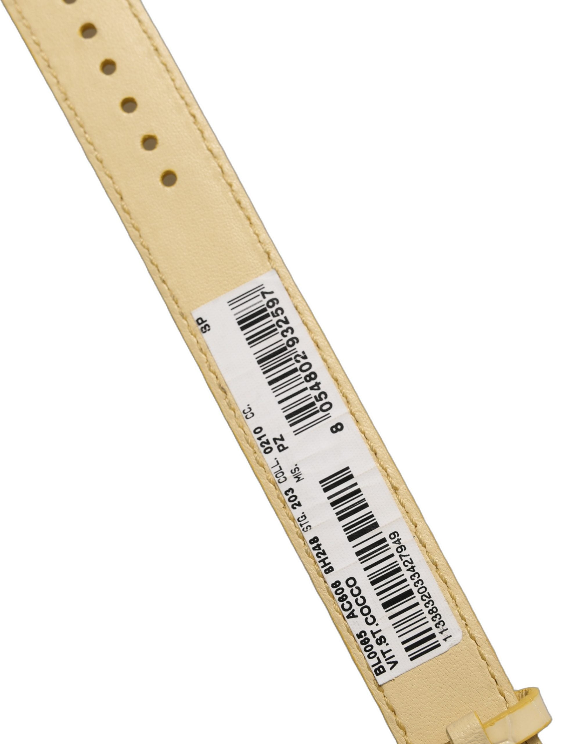Dolce & Gabbana Beige Embossed Leather Gold Buckle Belt Strap Bracelet