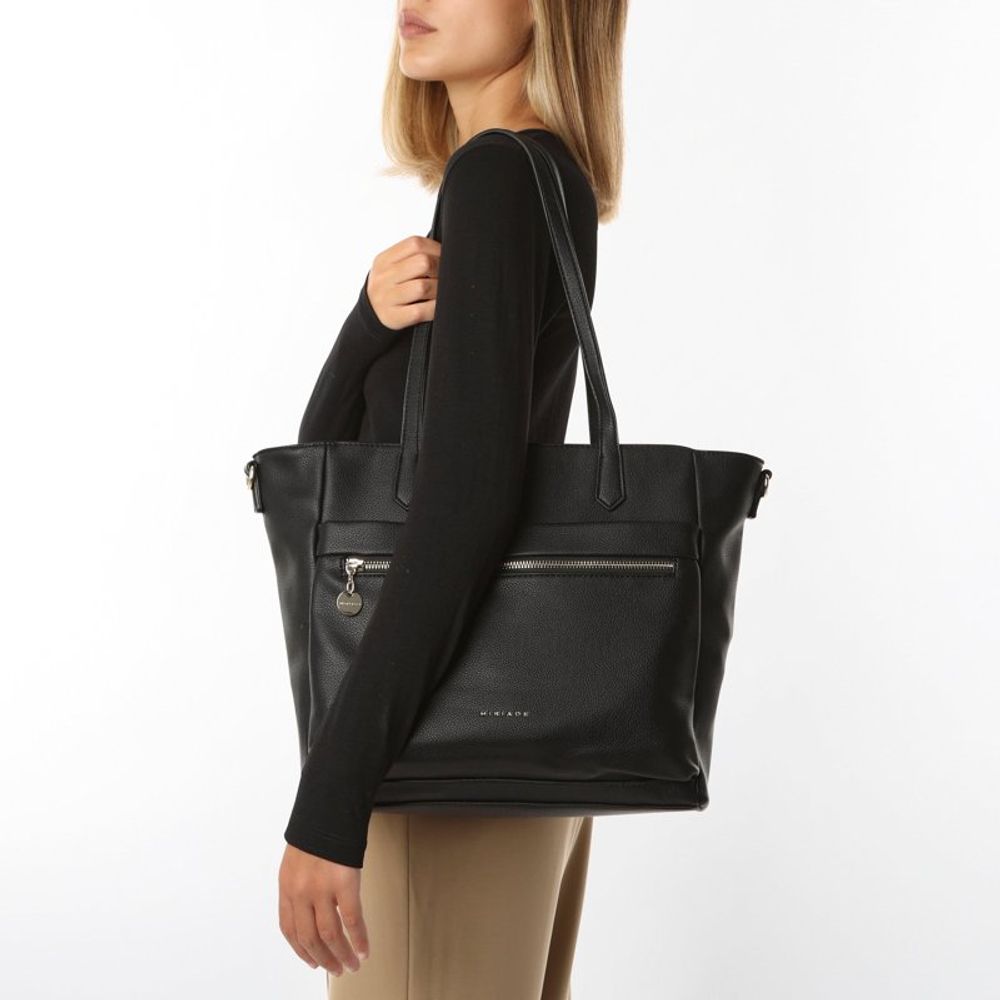 MIRIADE Black Polyethylene Shoulder Bag